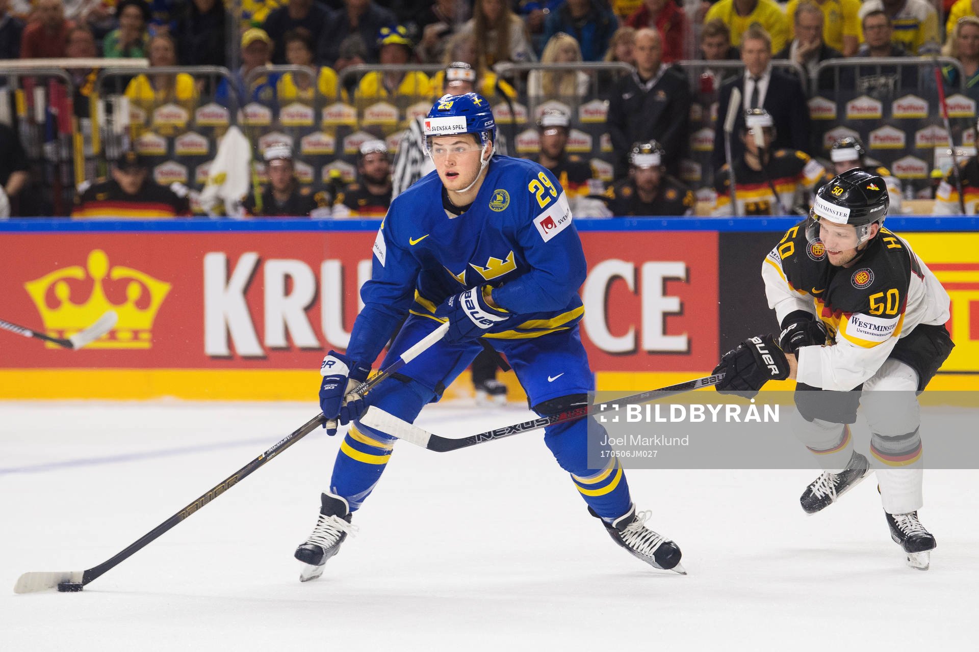 Sveriges William Nylander och Tysklands Patrick Hager