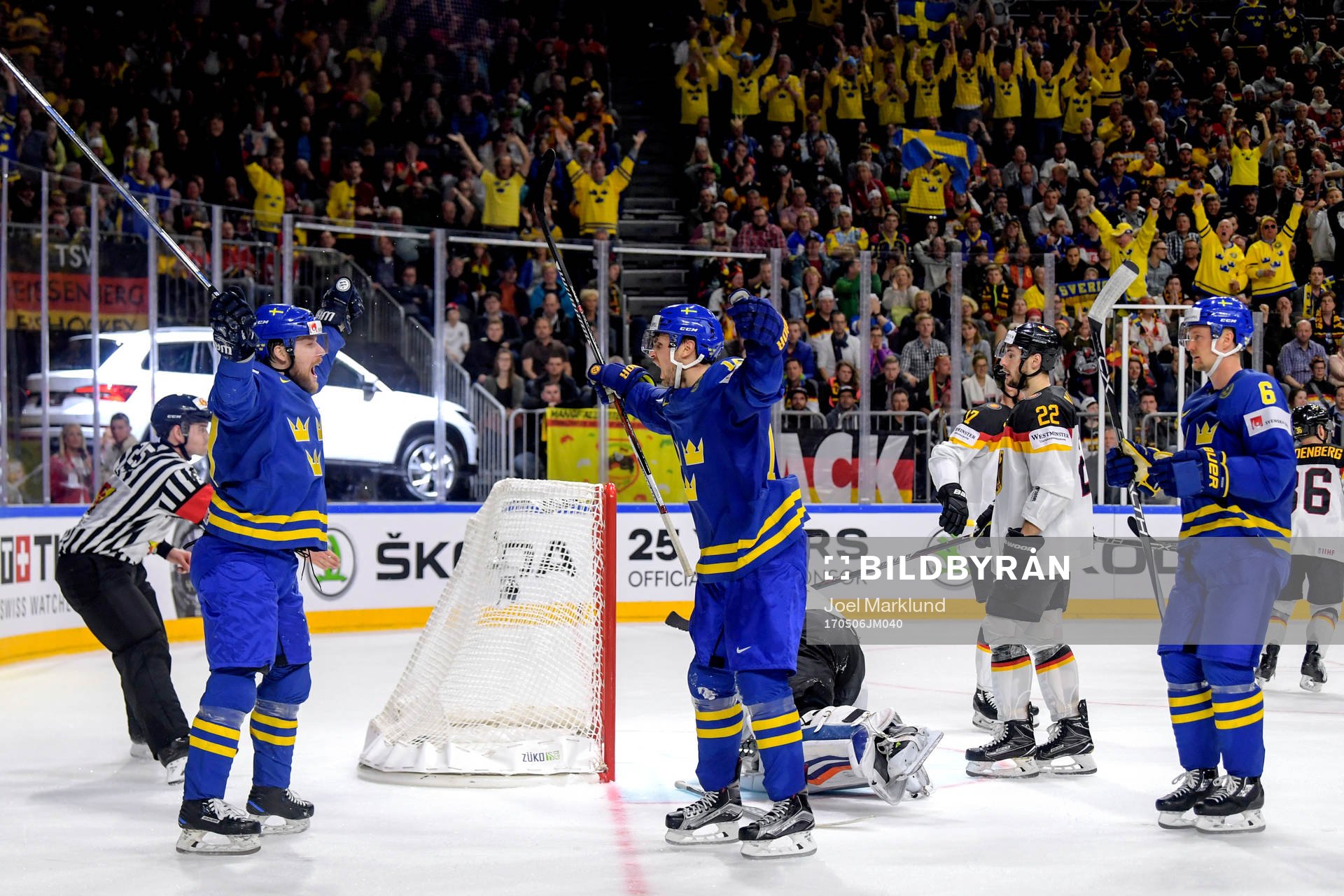 Sveriges Linus Omark, Marcus Krüger och Anton Strålman