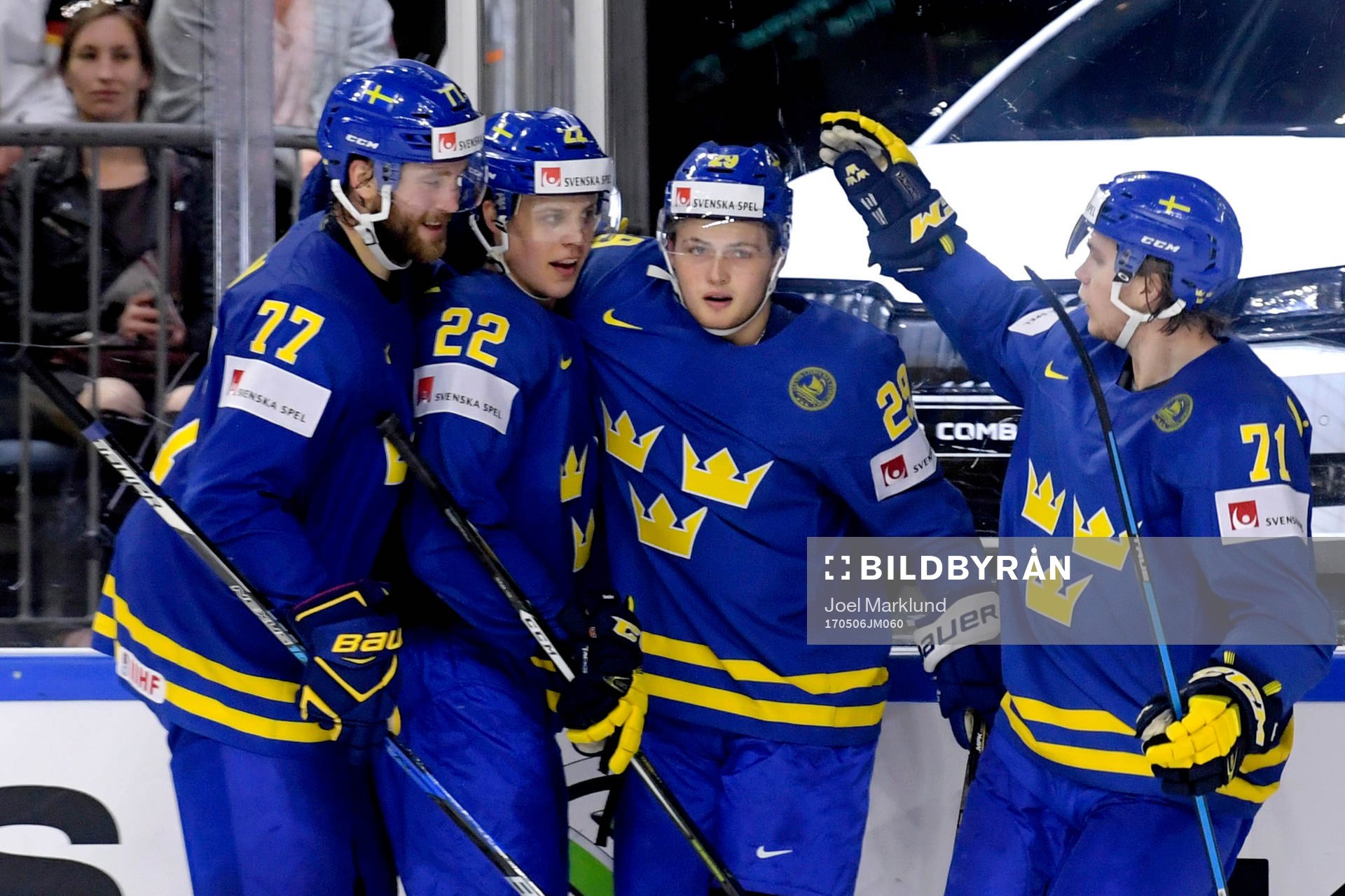 Sveriges Victor Hedman, Joel Eriksson Ek, William Nylander
