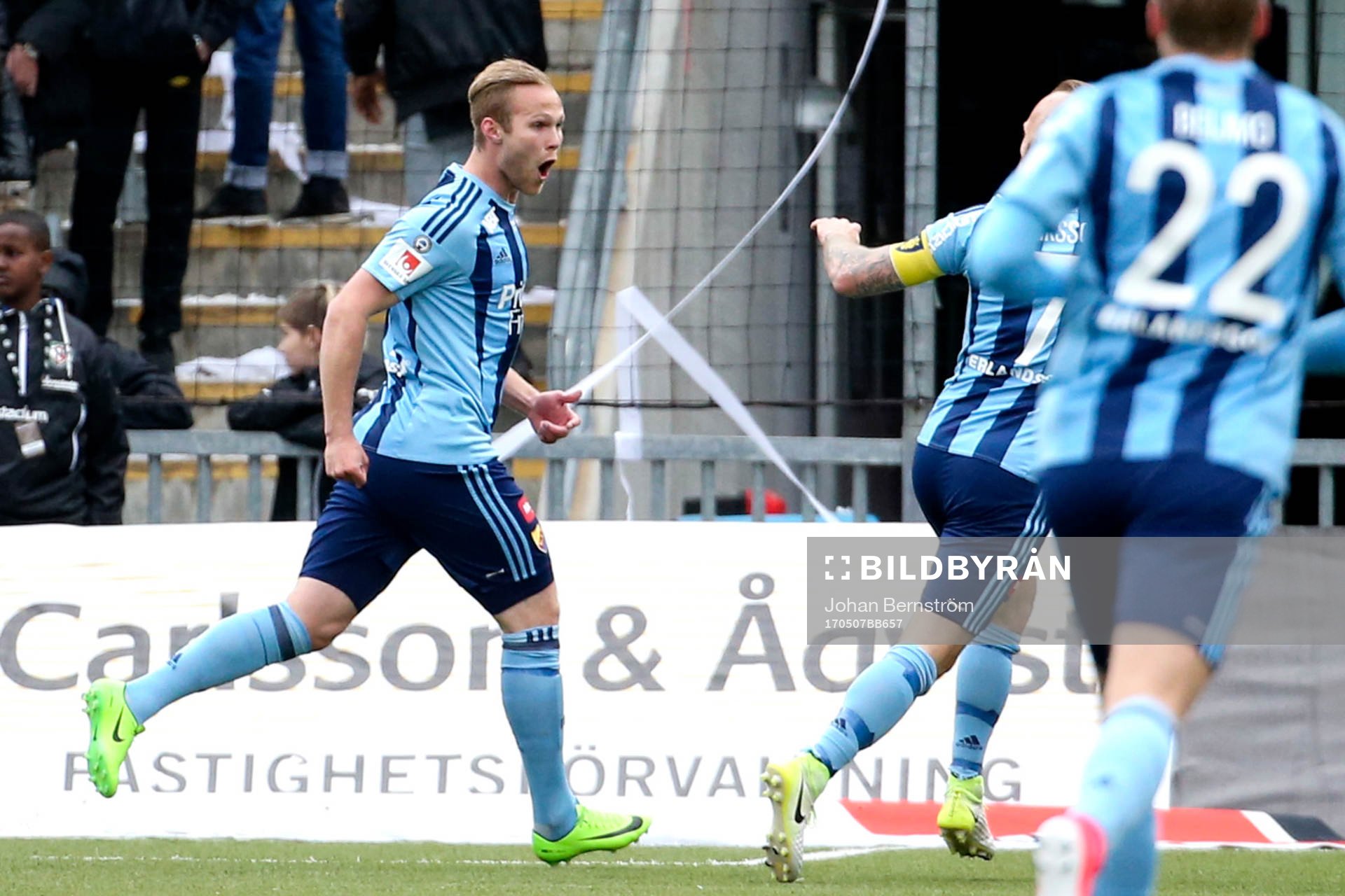 Djurgårdens Gustav Engvall jublar
