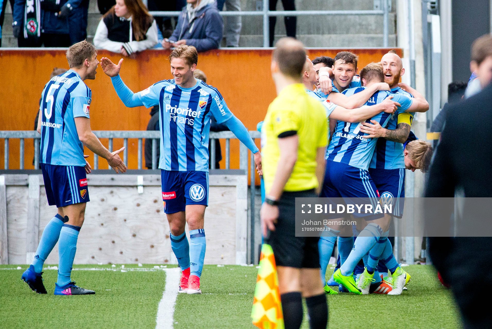 Djurgårdens Gustav Engvall gör 0-2 och jublar