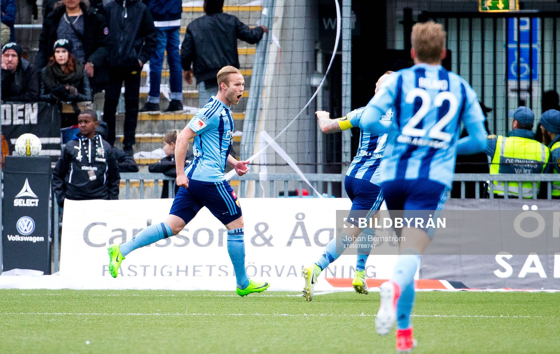 Djurgårdens Gustav Engvall gör 0-1 och jublar