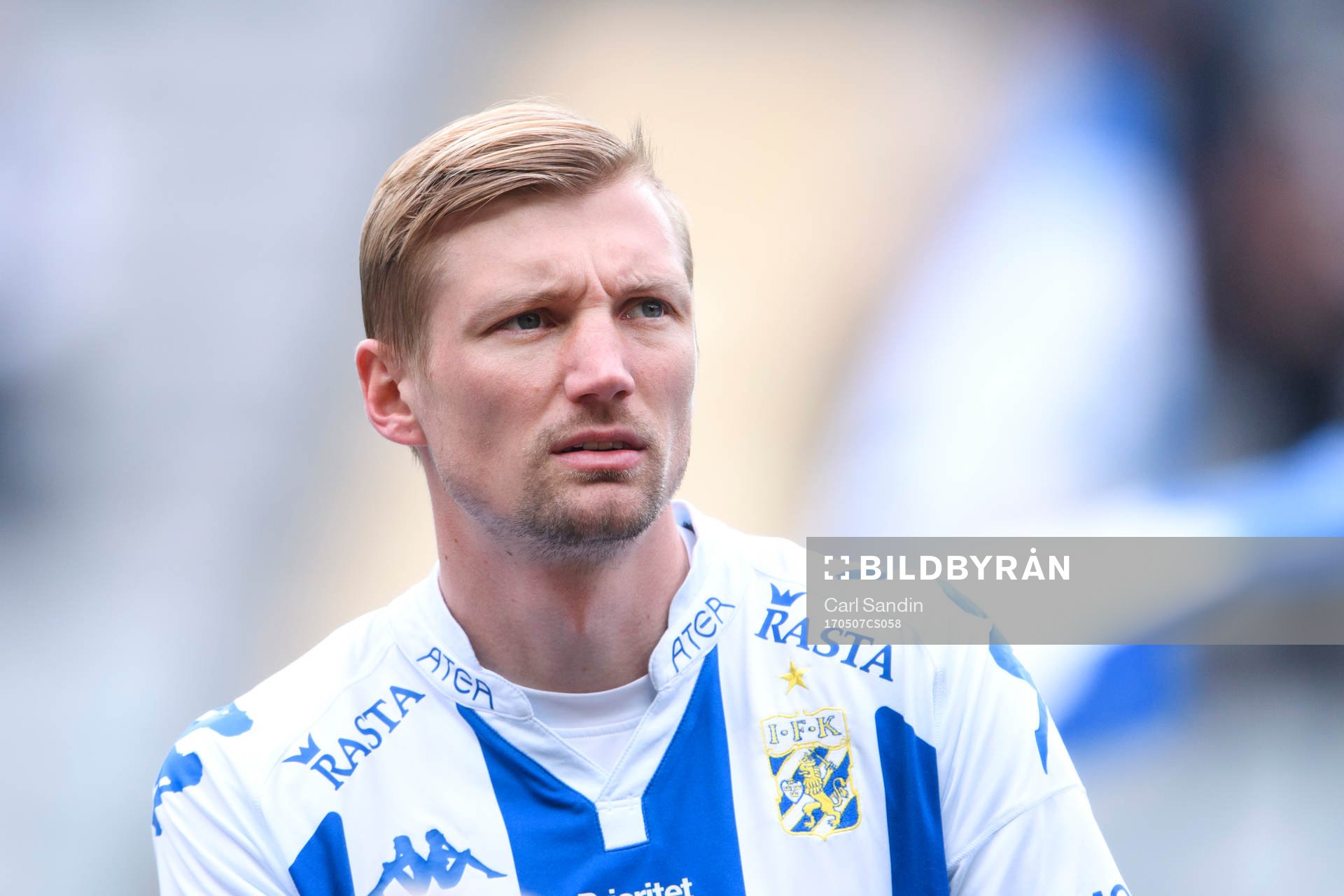 IFK Göteborgs Sebastian Eriksson vid lineup innan