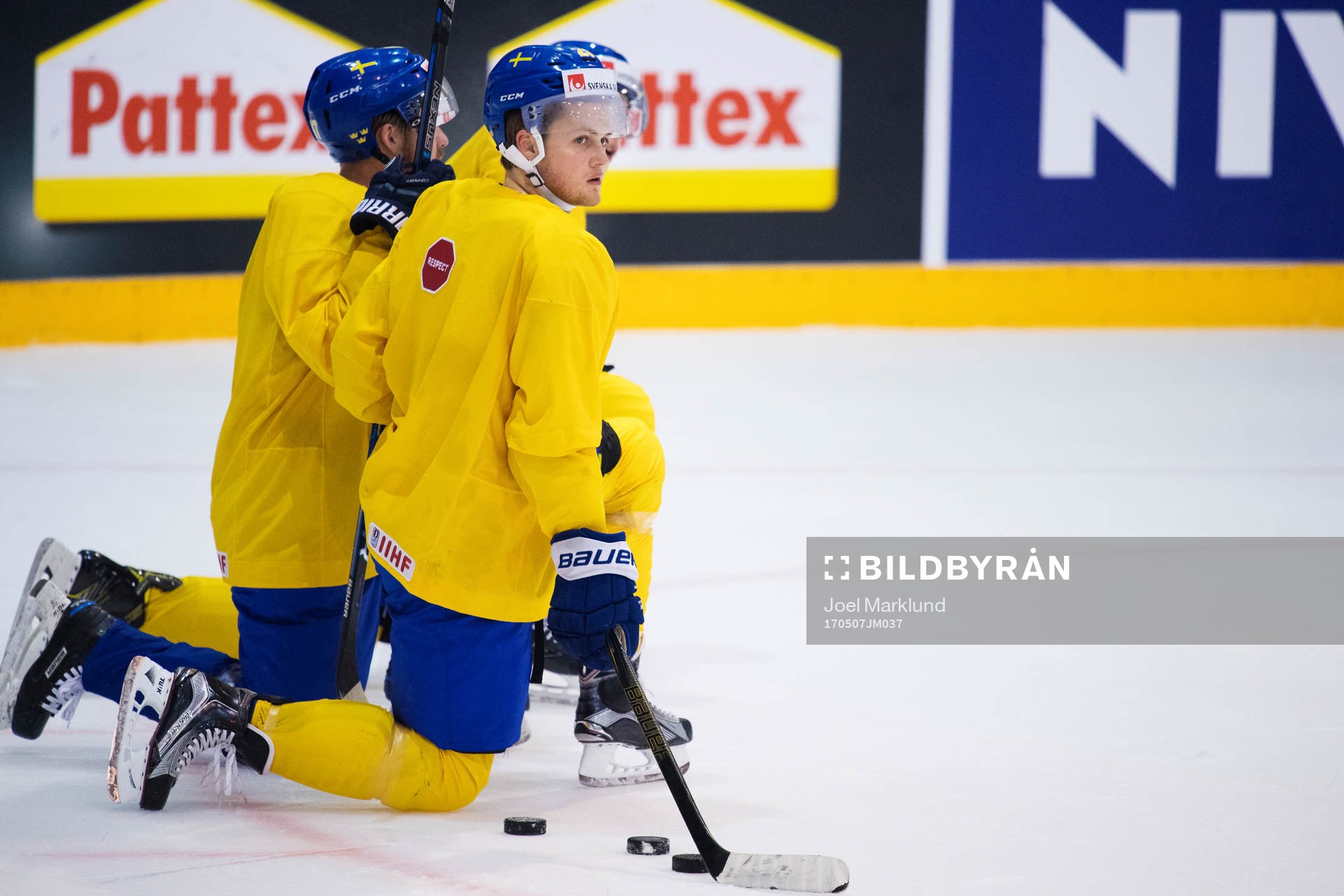 William Nylander på Sveriges ishockeylandslags träning