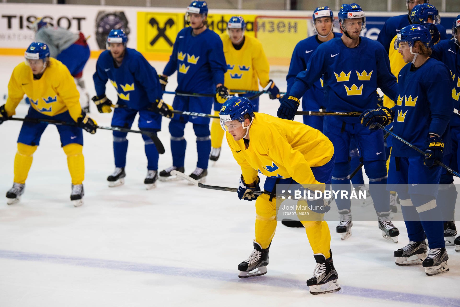 William Nylander på Sveriges ishockeylandslags träning