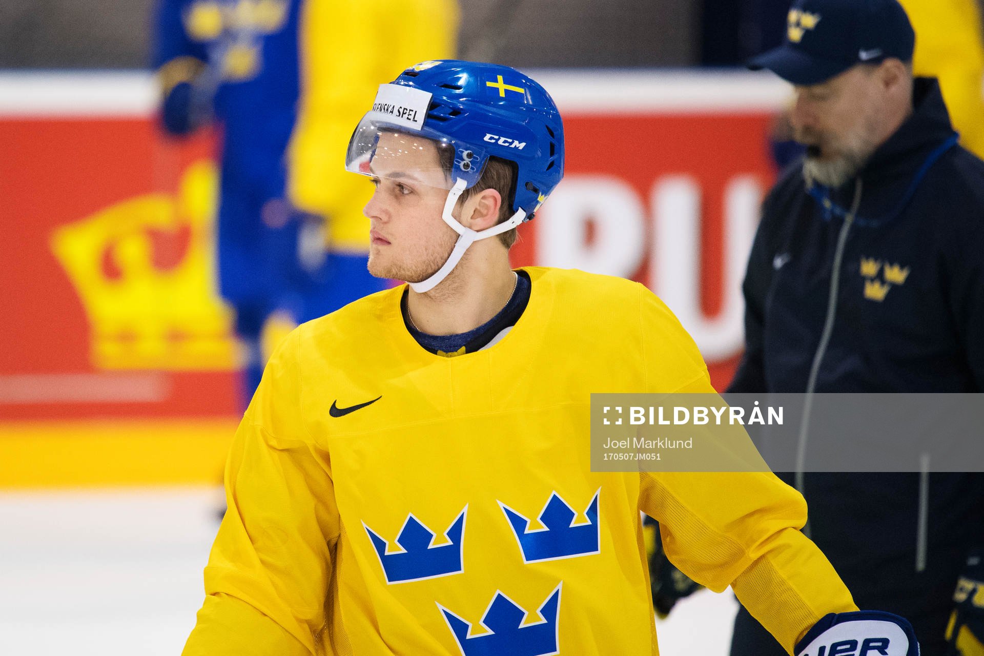 William Nylander på Sveriges ishockeylandslags träning