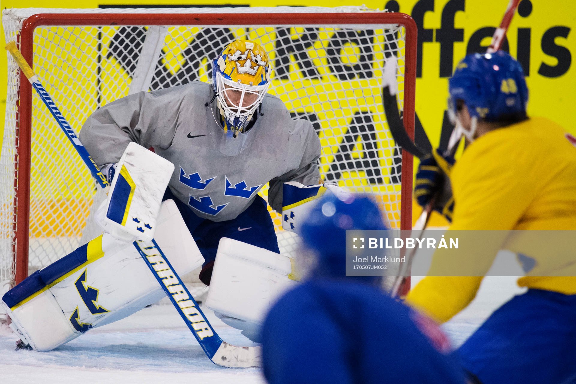 Målvakten Eddie Läck på Sveriges ishockeylandslags