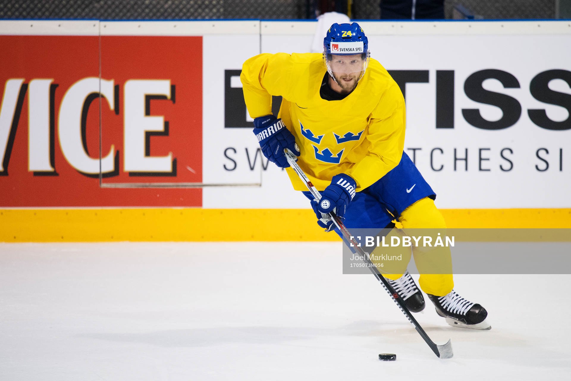 Alexander Edler på Sveriges ishockeylandslags träning