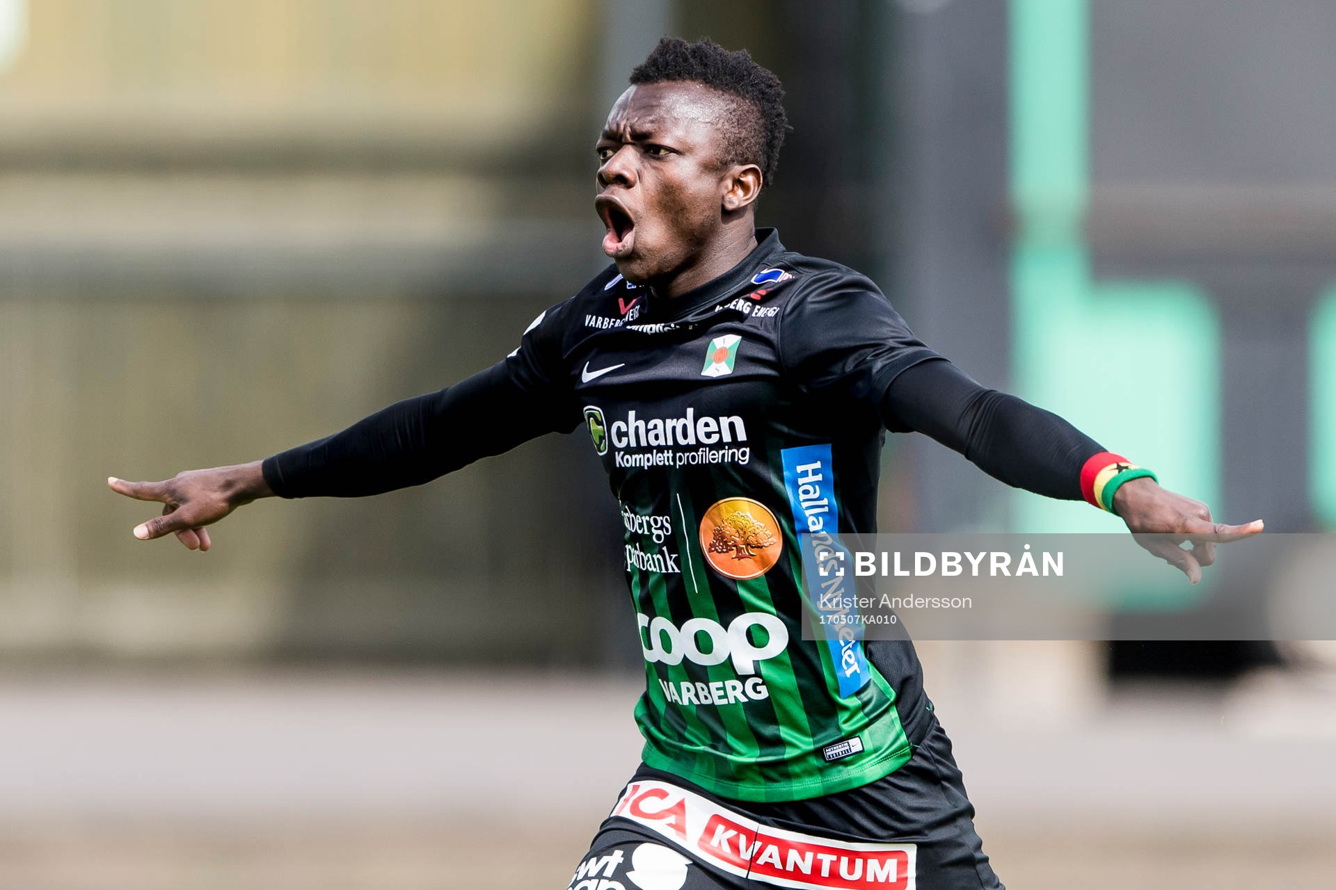 Varbergs Thomas Boakye jublar