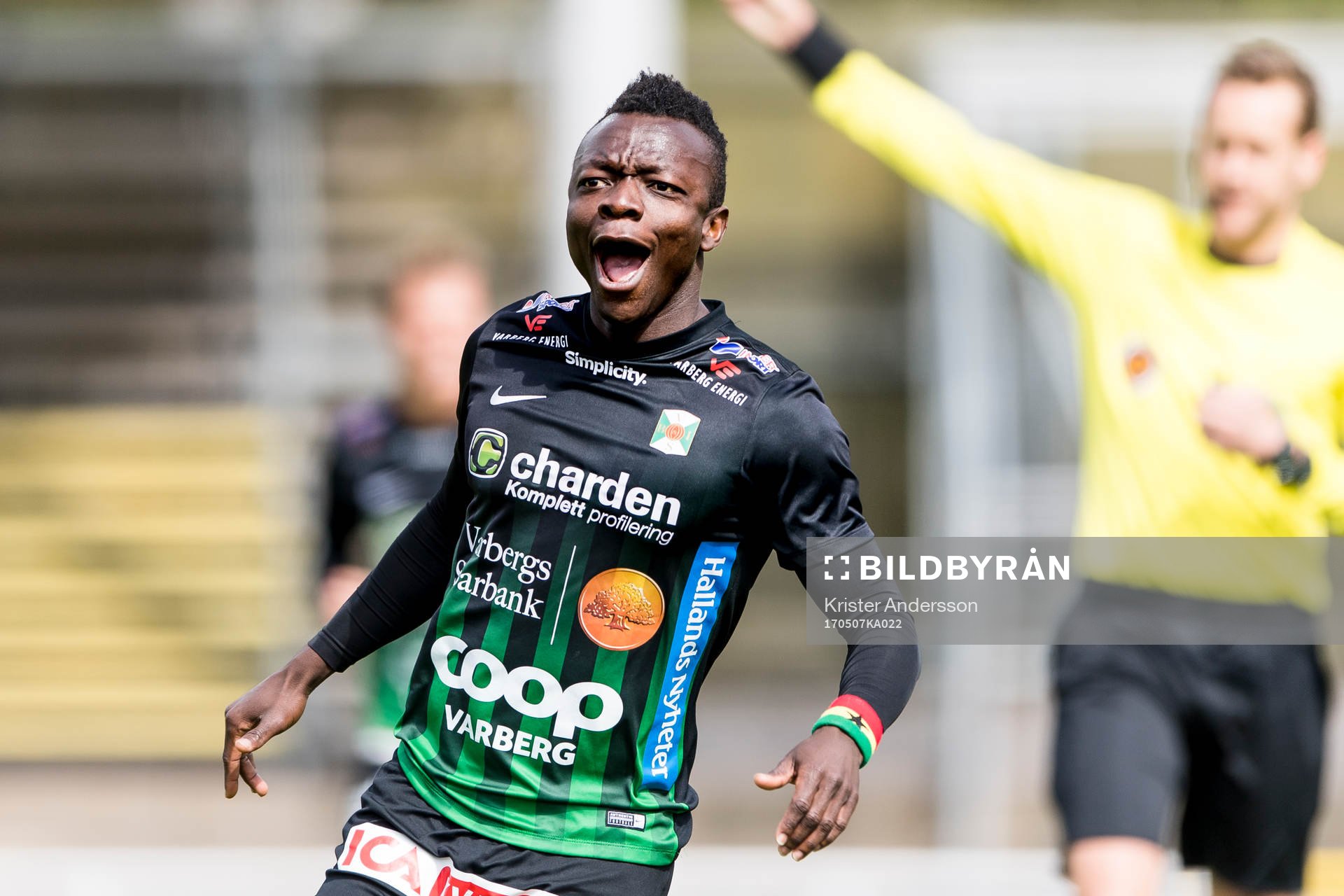 Varbergs Thomas Boakye jublar