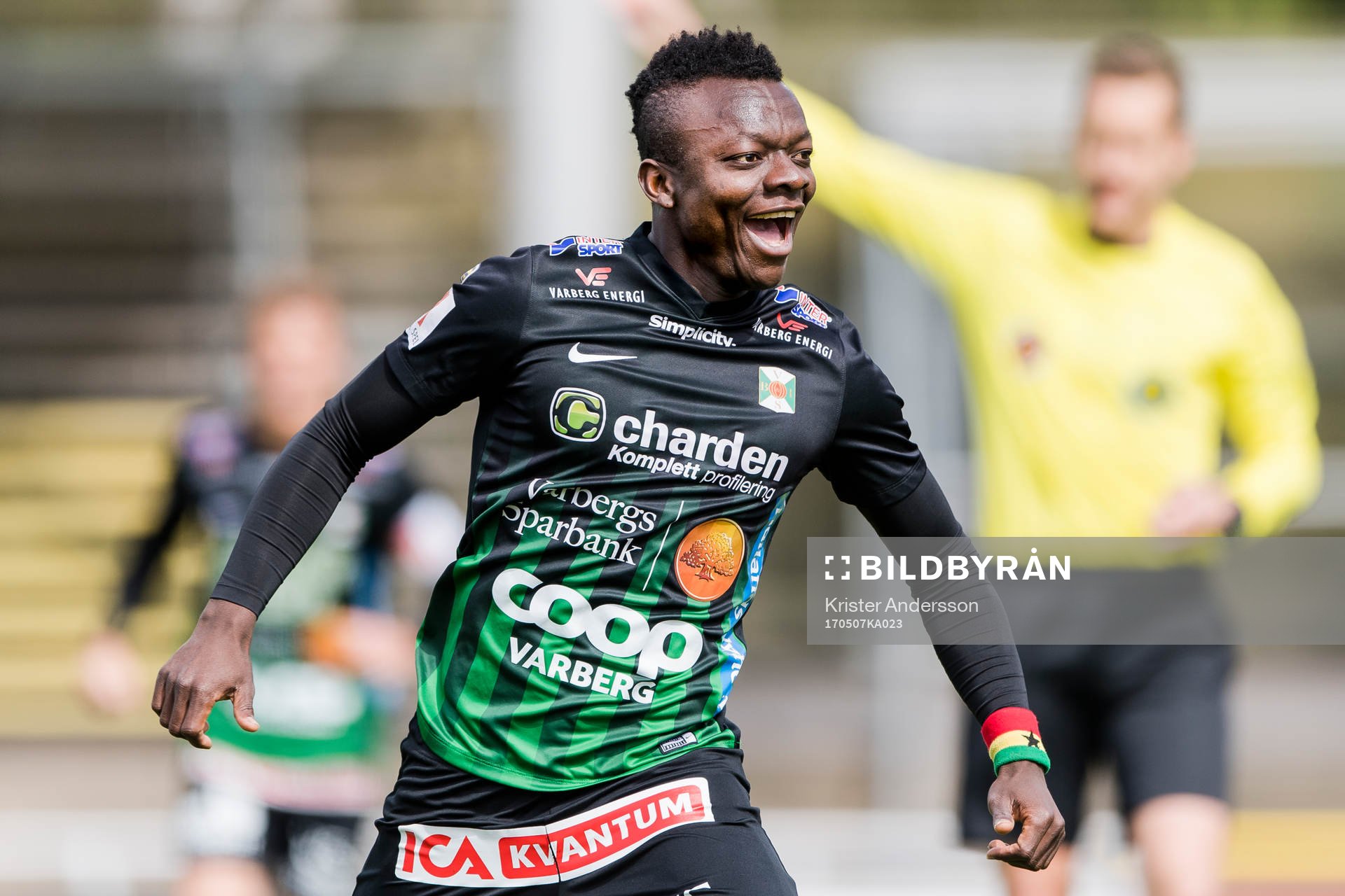 Varbergs Thomas Boakye jublar