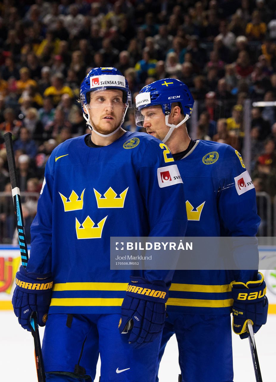 Sveriges Jonas Brodin och Anton Strålman