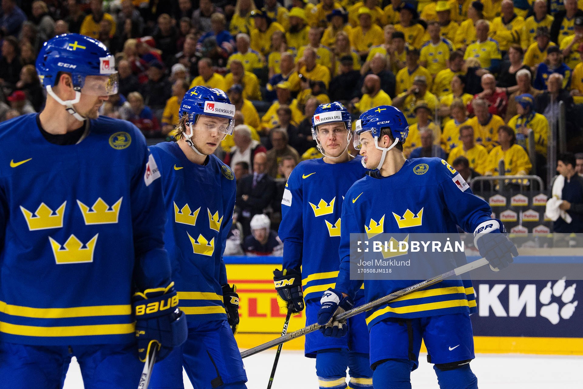 Sveriges Anton Strålman, William Karlsson, Joel Eriksson