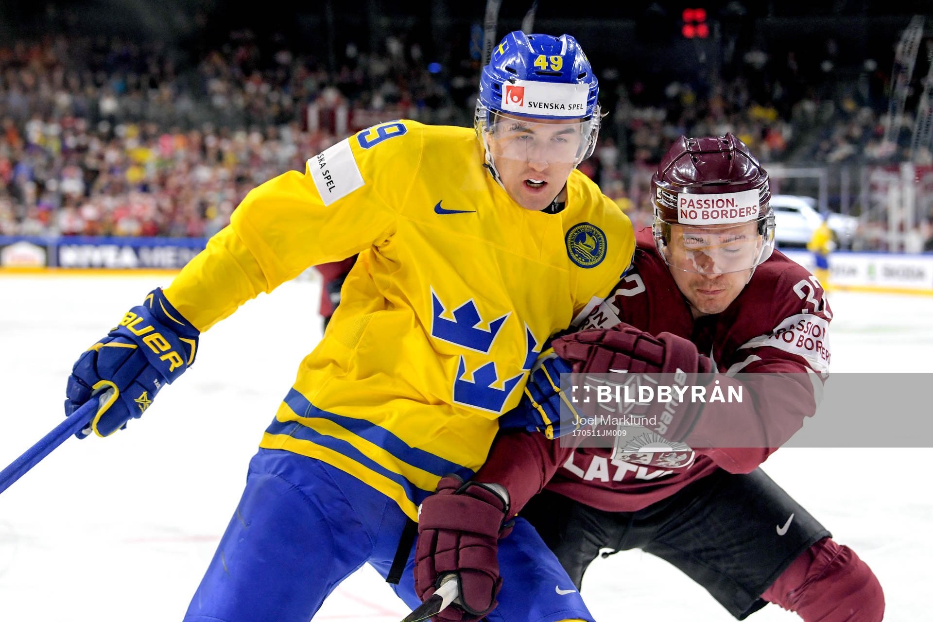 Sveriges Victor Rask och Lettlands Arturs Kulda