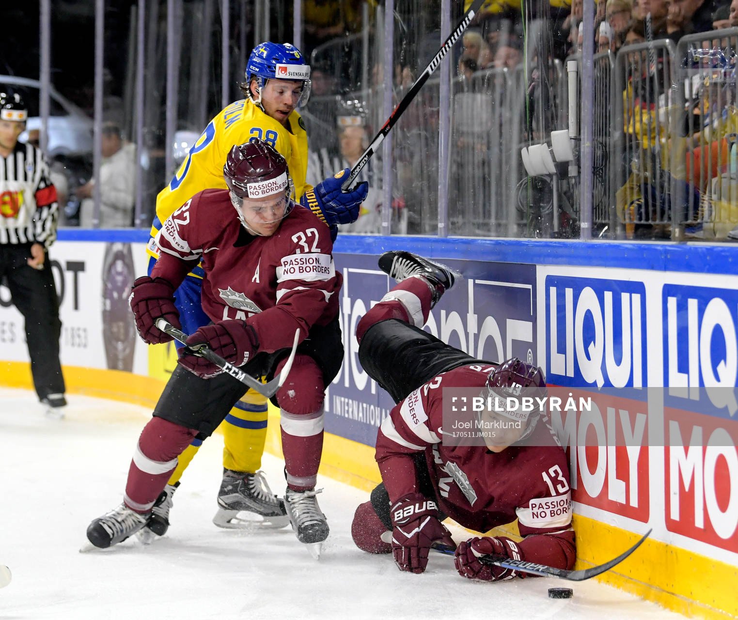 Sveriges Elias Lindholm och Lettlands Arturs Kulda och