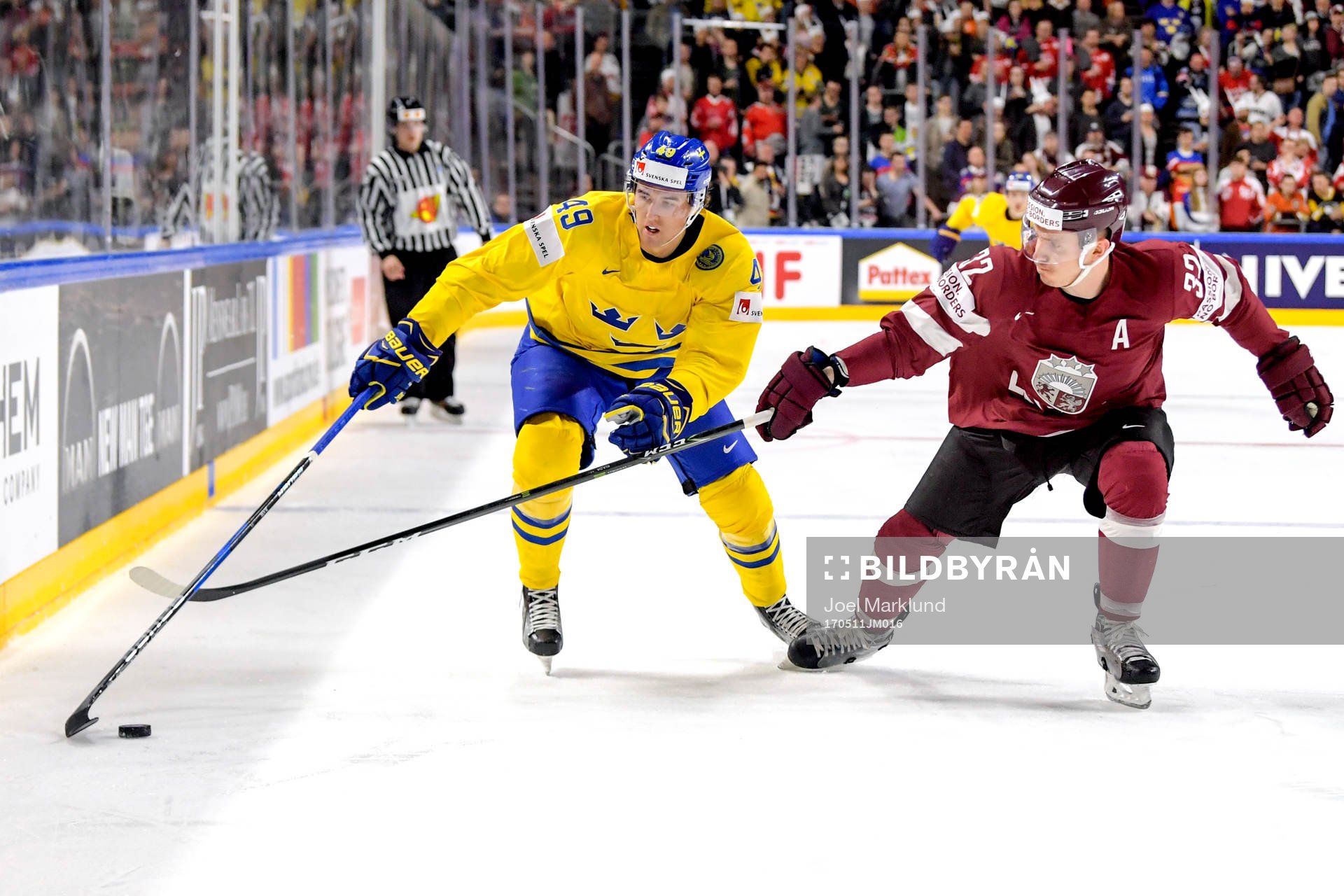 Sveriges Victor Rask och Lettlands Arturs Kulda