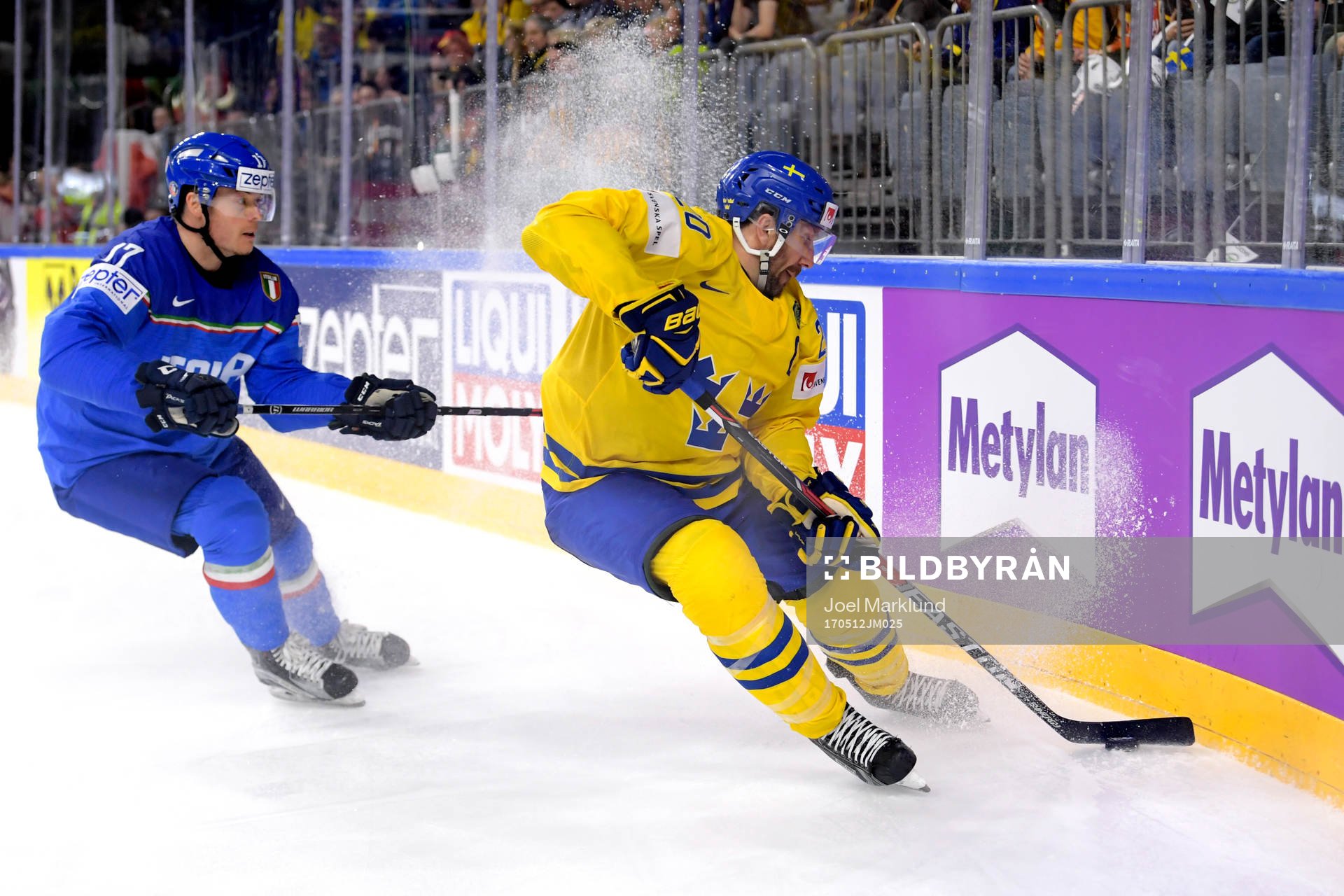 Italiens Alexander Egger och Sveriges Joel Lundqvist