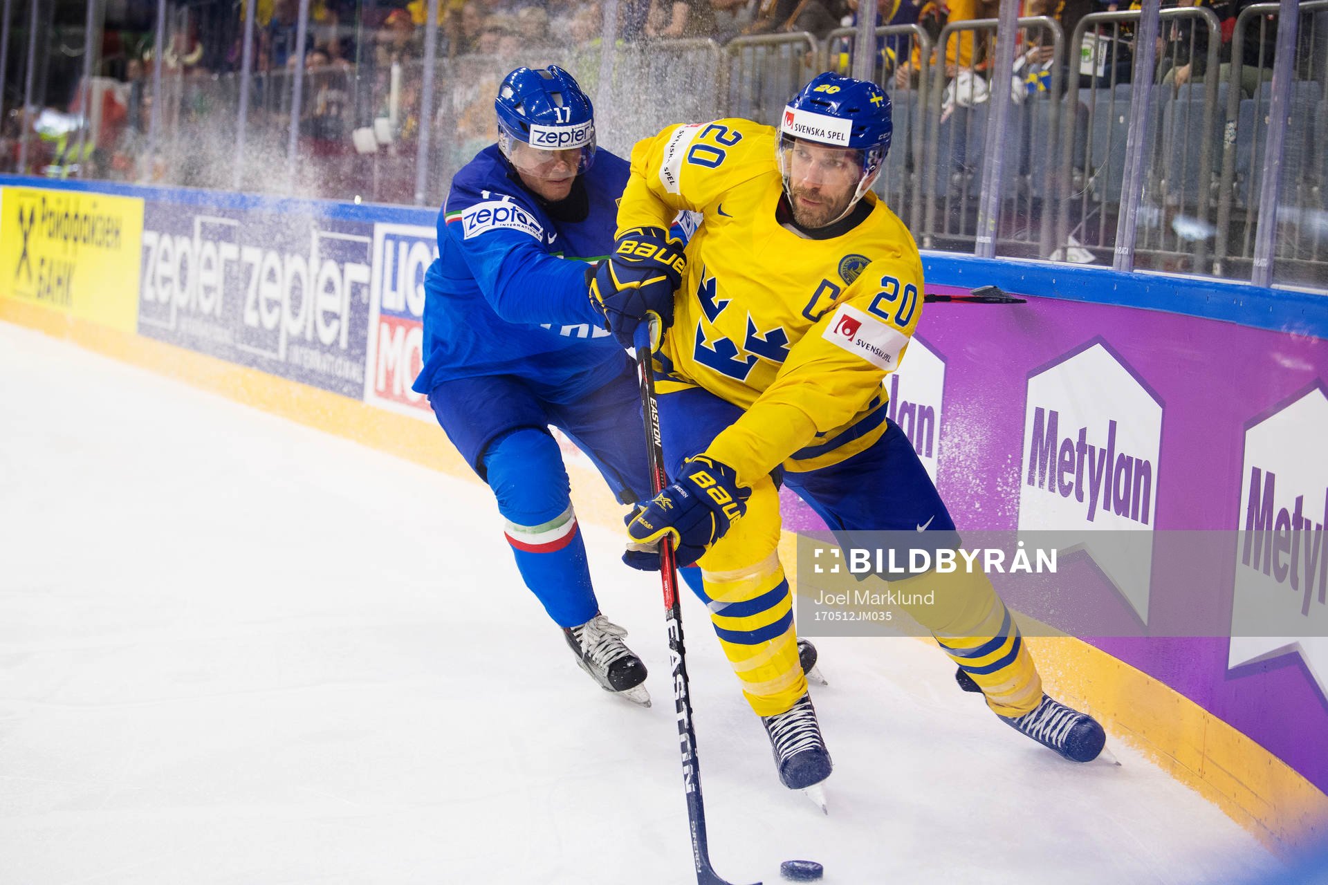 Italiens Alexander Egger och Sveriges Joel Lundqvist
