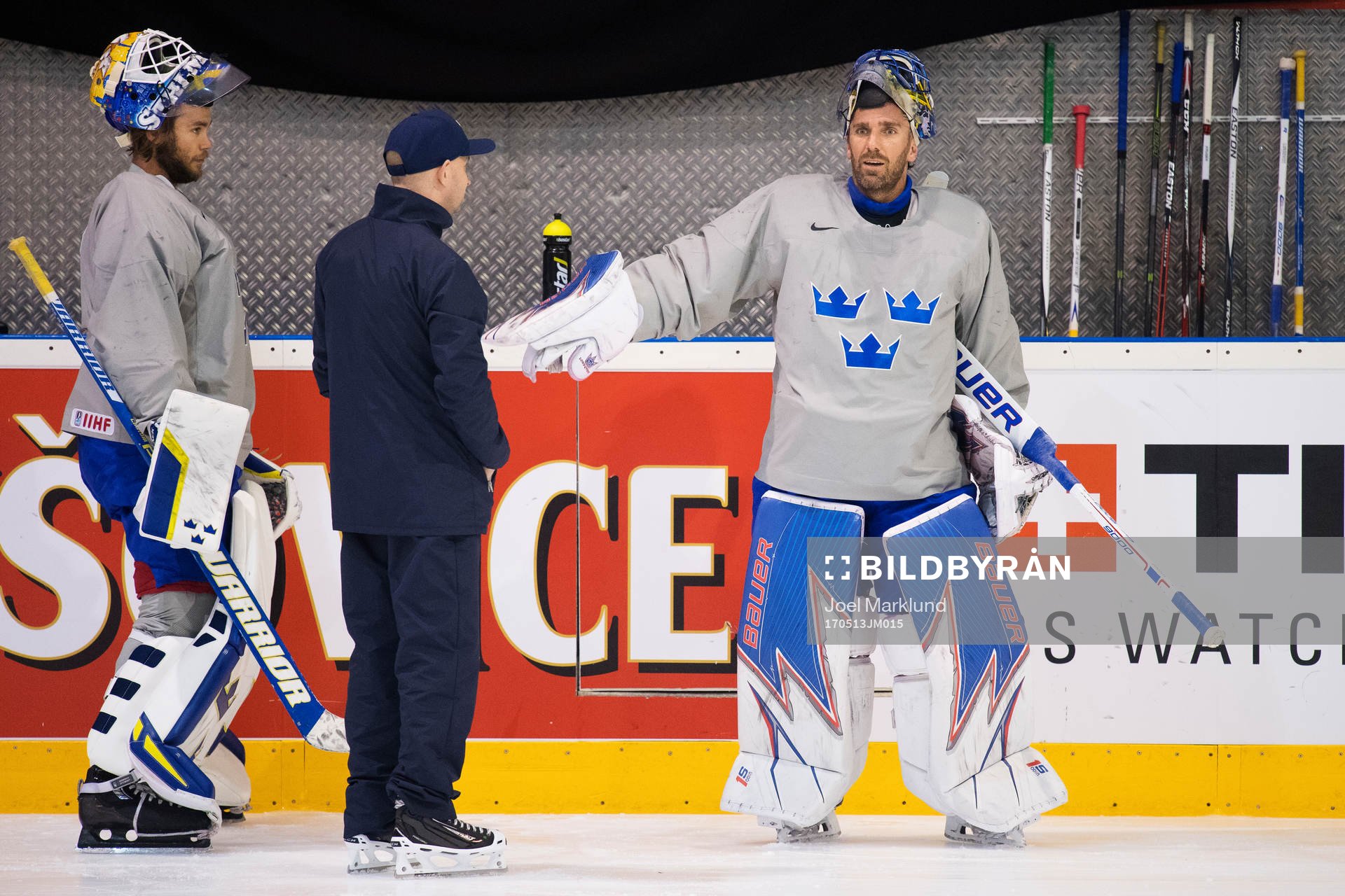 Målvakterna Eddie Läck och Henrik Lundqvist på Sveriges