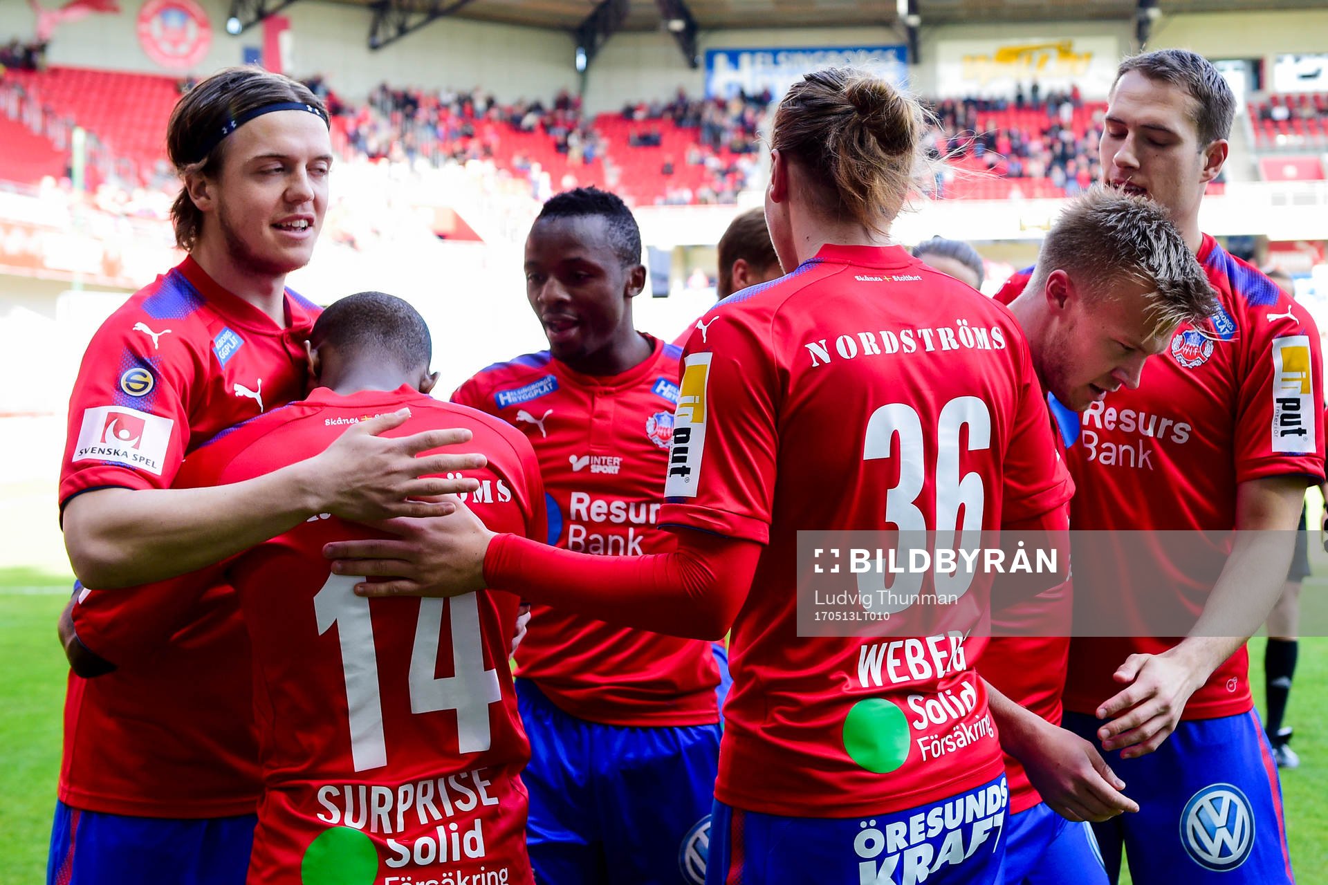 Helsingborgs spelare jublar