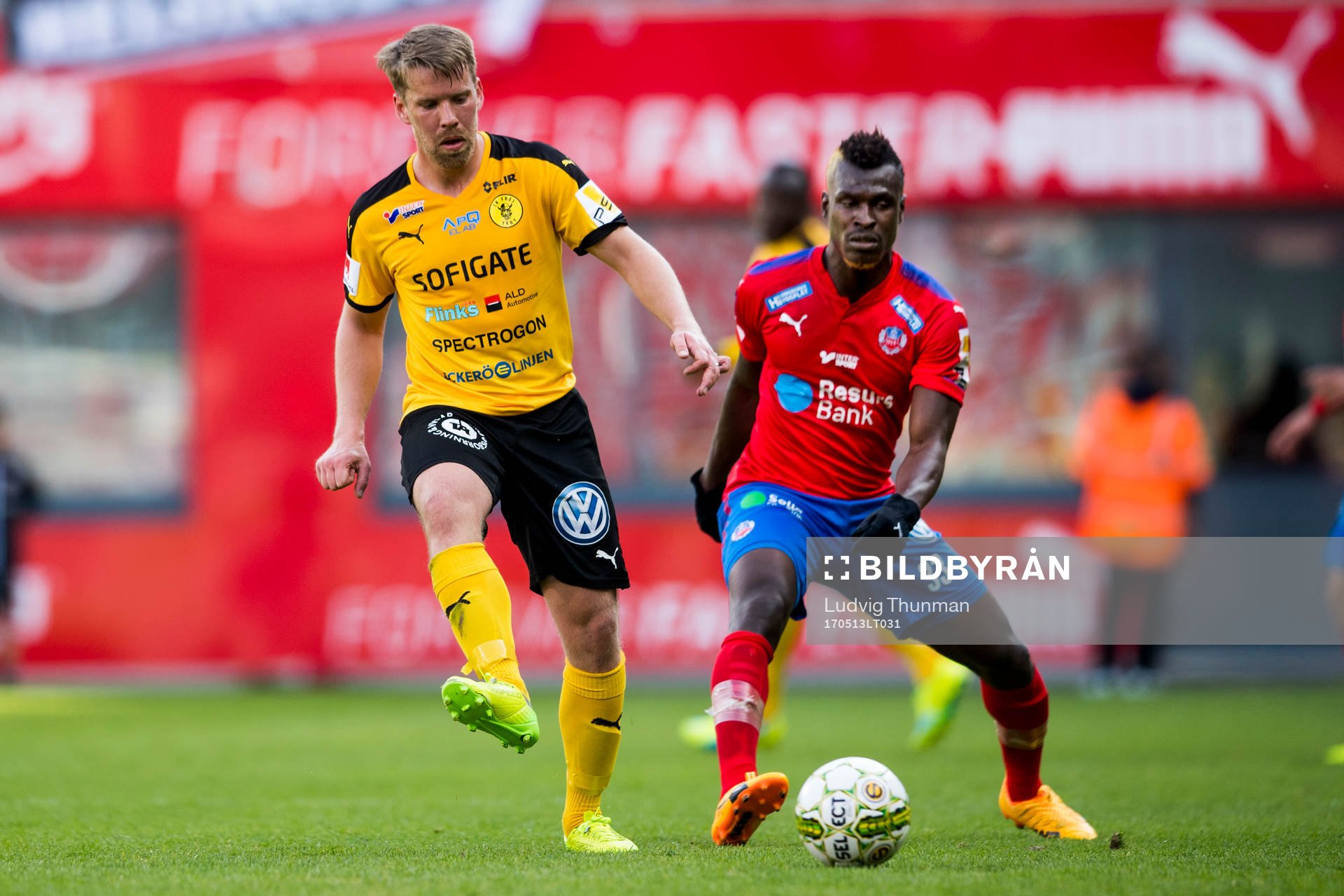 Frejs Joakim Runnemo och Helsingborgs Edwin Gyimah
