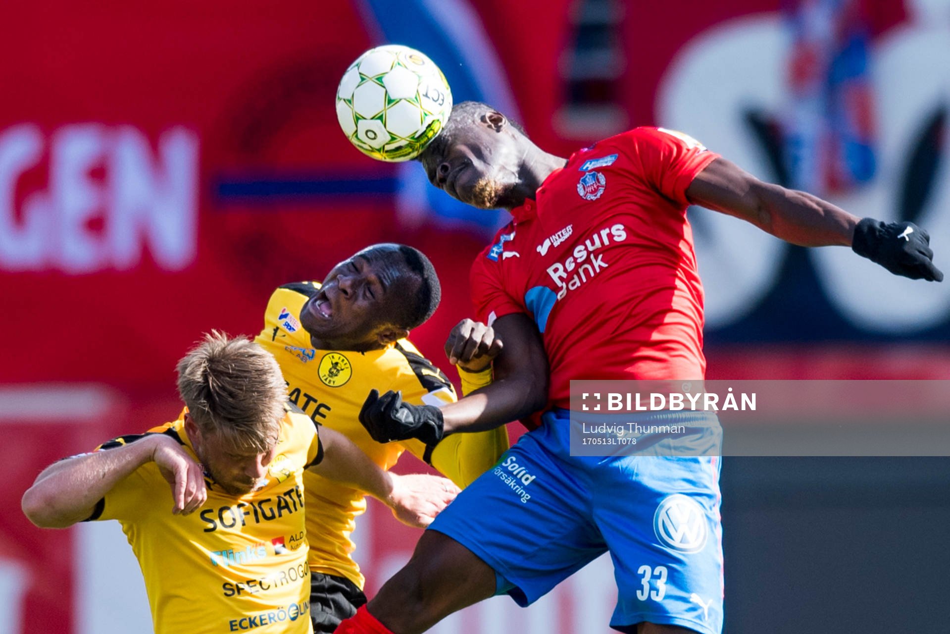 Helsingborgs Edwin Gyimah och Frejs Nsima Peter