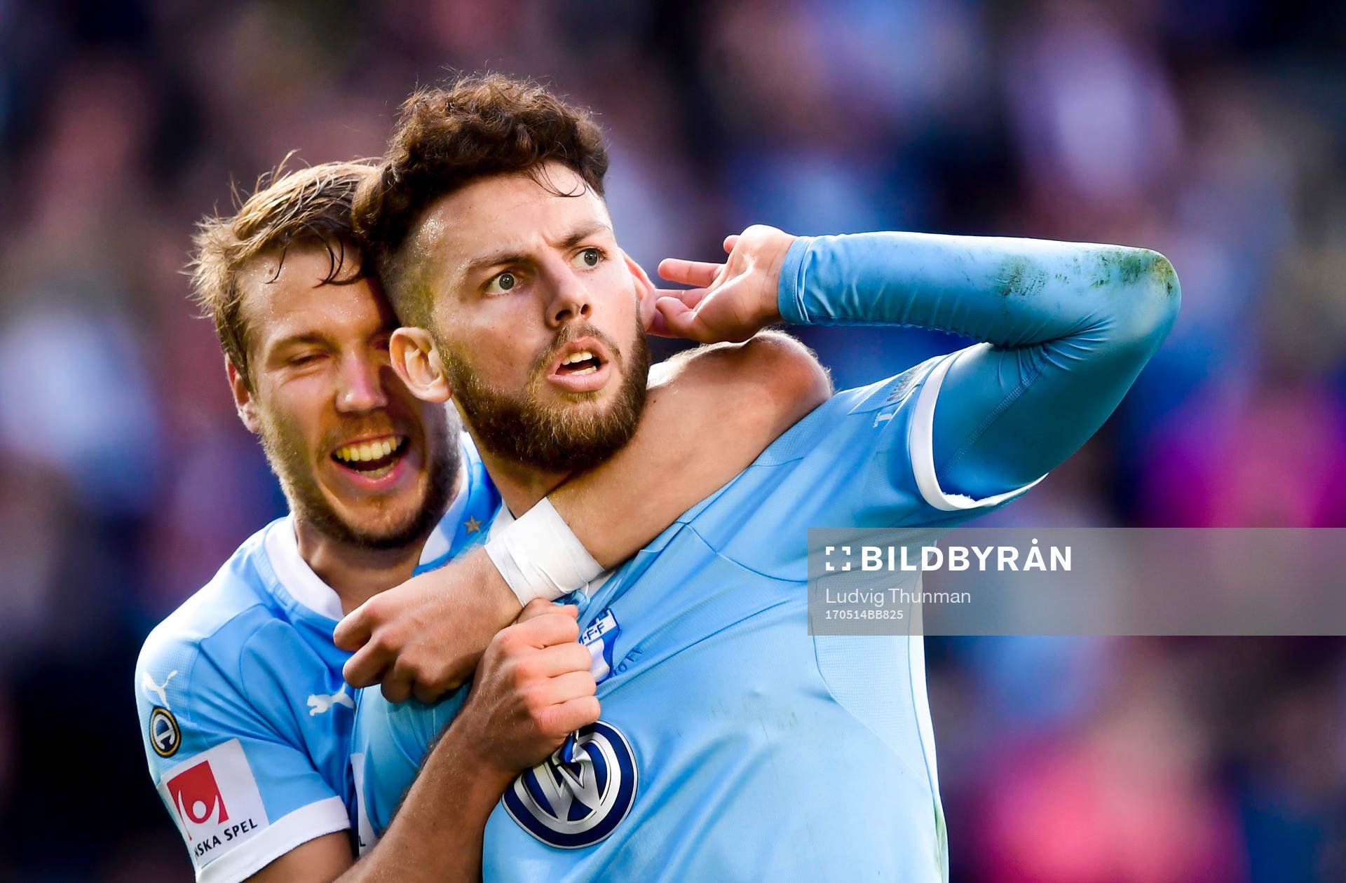 Malmö FFs Anton Tinnerholm och Erdal Rakip jublar