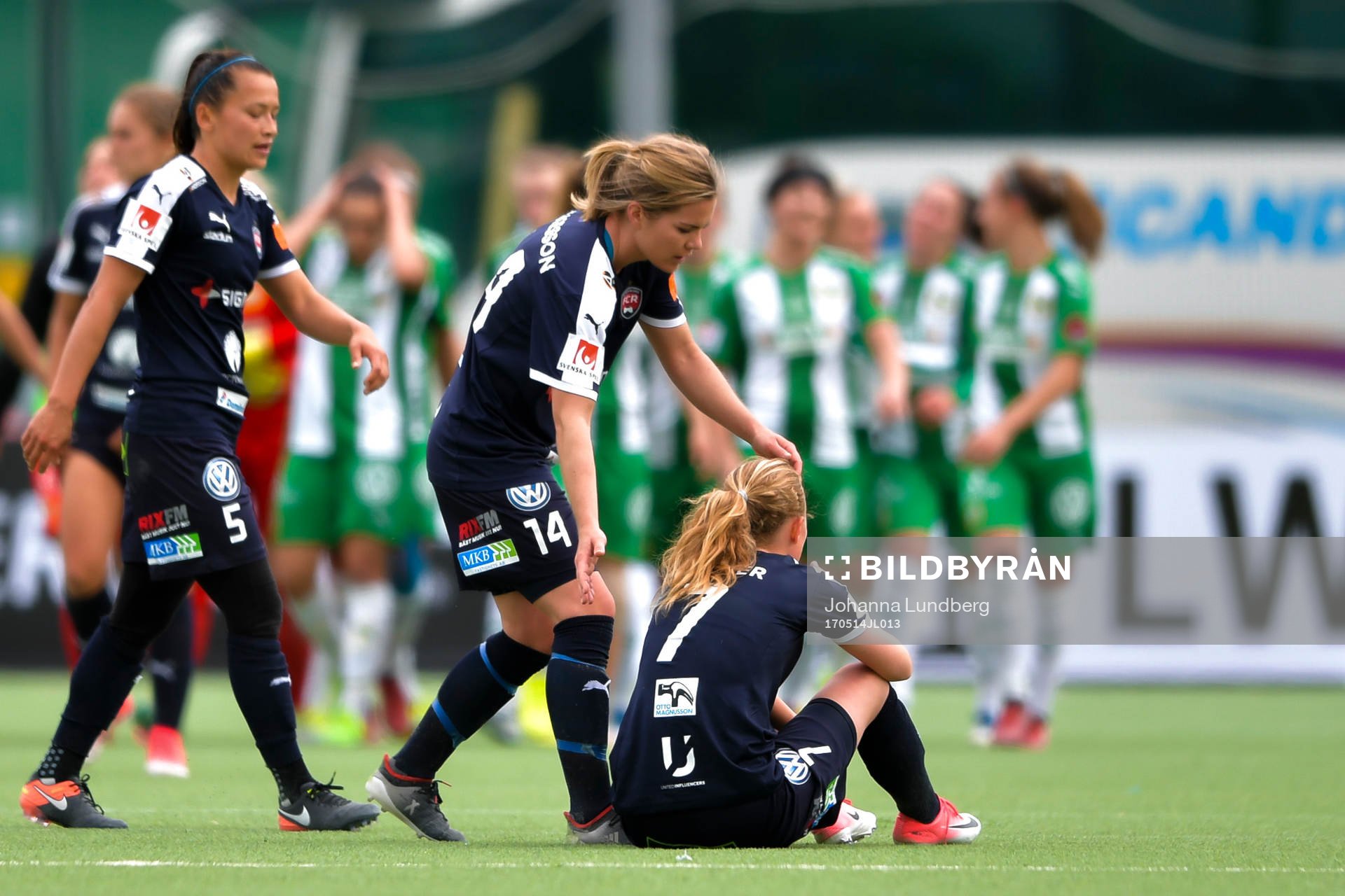 Rosengårds Alexandra Lowe Riley , Hanna Folkesson och Ebba