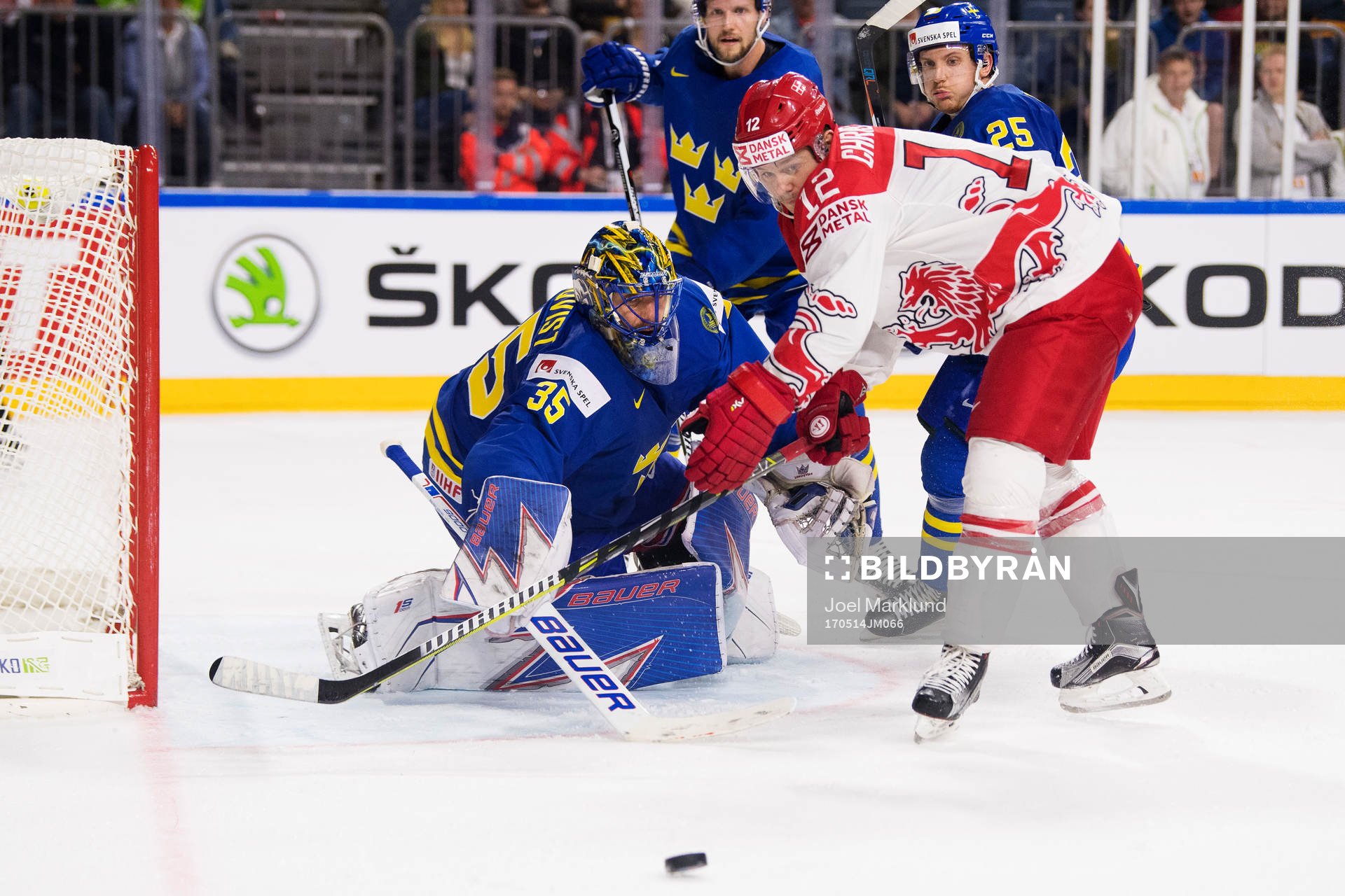 Sveriges målvakt Henrik Lundqvist, Alexander Edler och