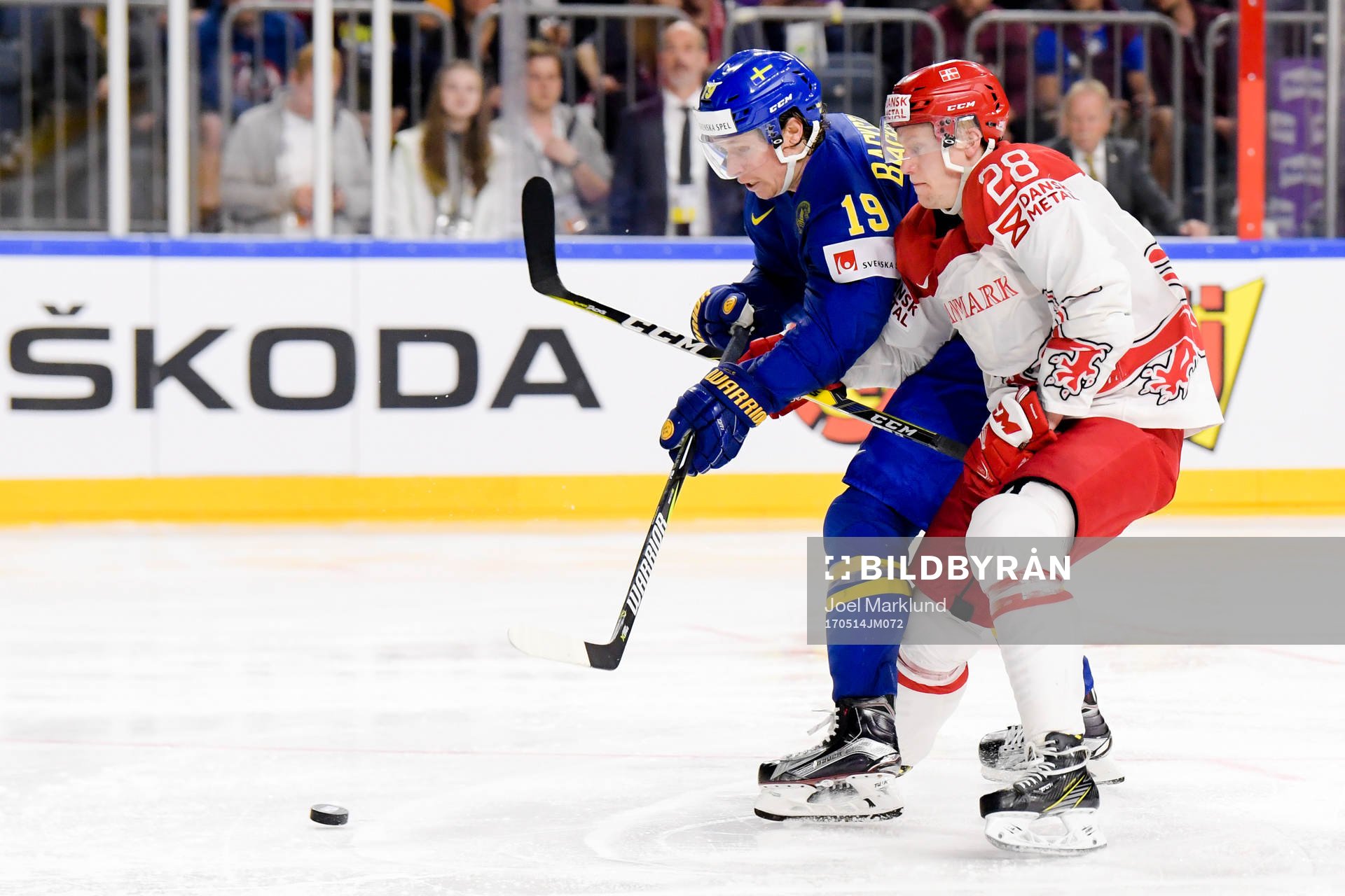 Sveriges Nicklas Bäckström och Danmarks Emil Kristensen