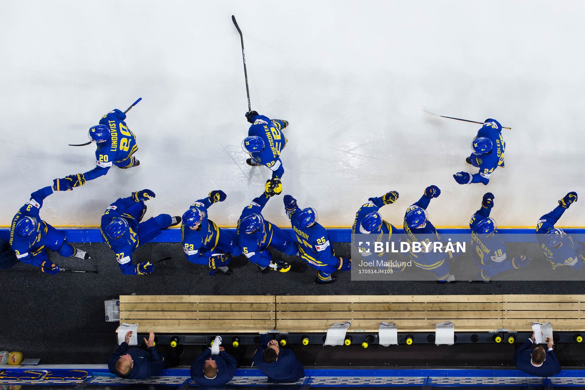 Sveriges Joel Lundqvist, Joel Eriksson Ek och Alexander