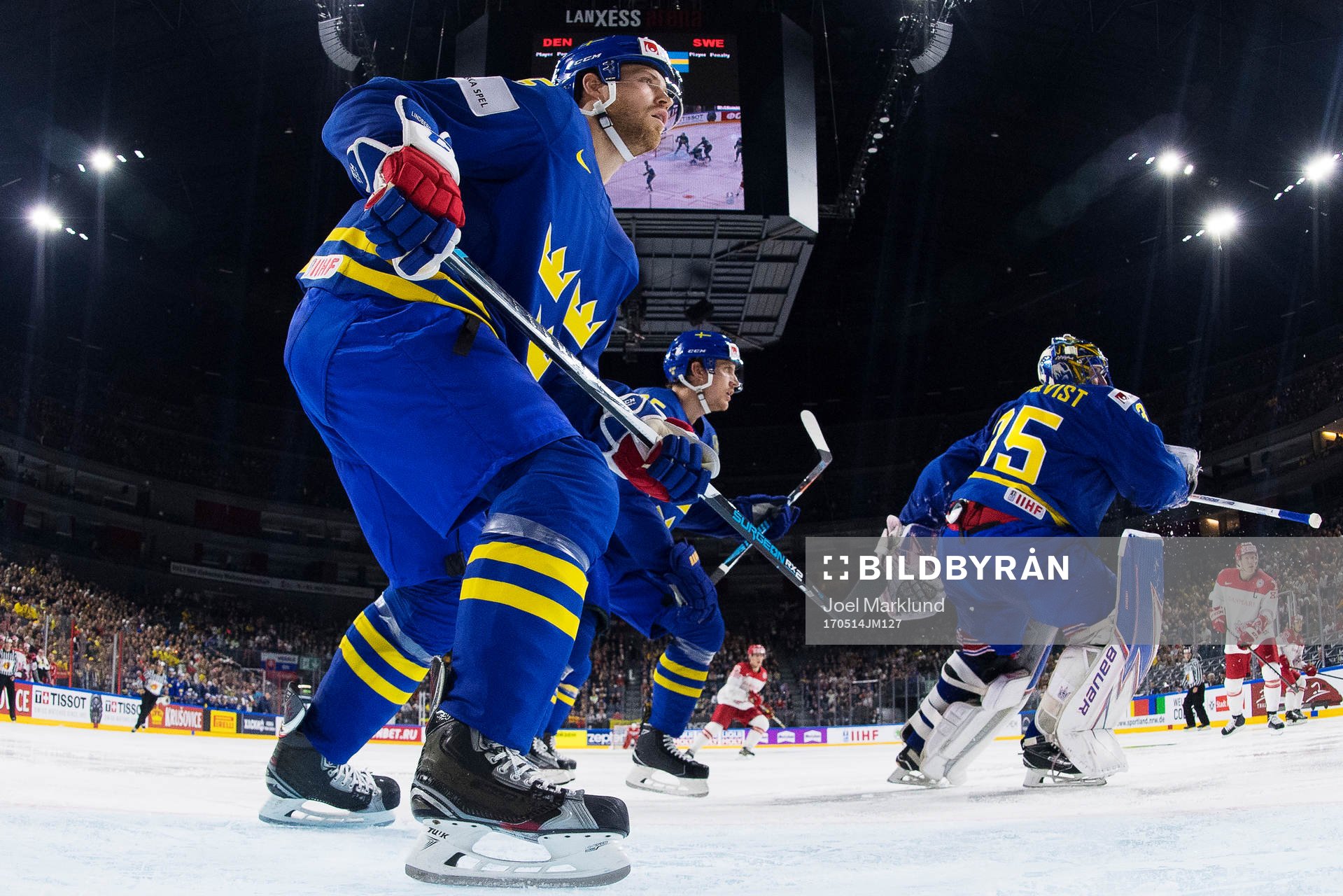 Sveriges Oscar Lindberg, Jonas Brodin och målvakt Henrik