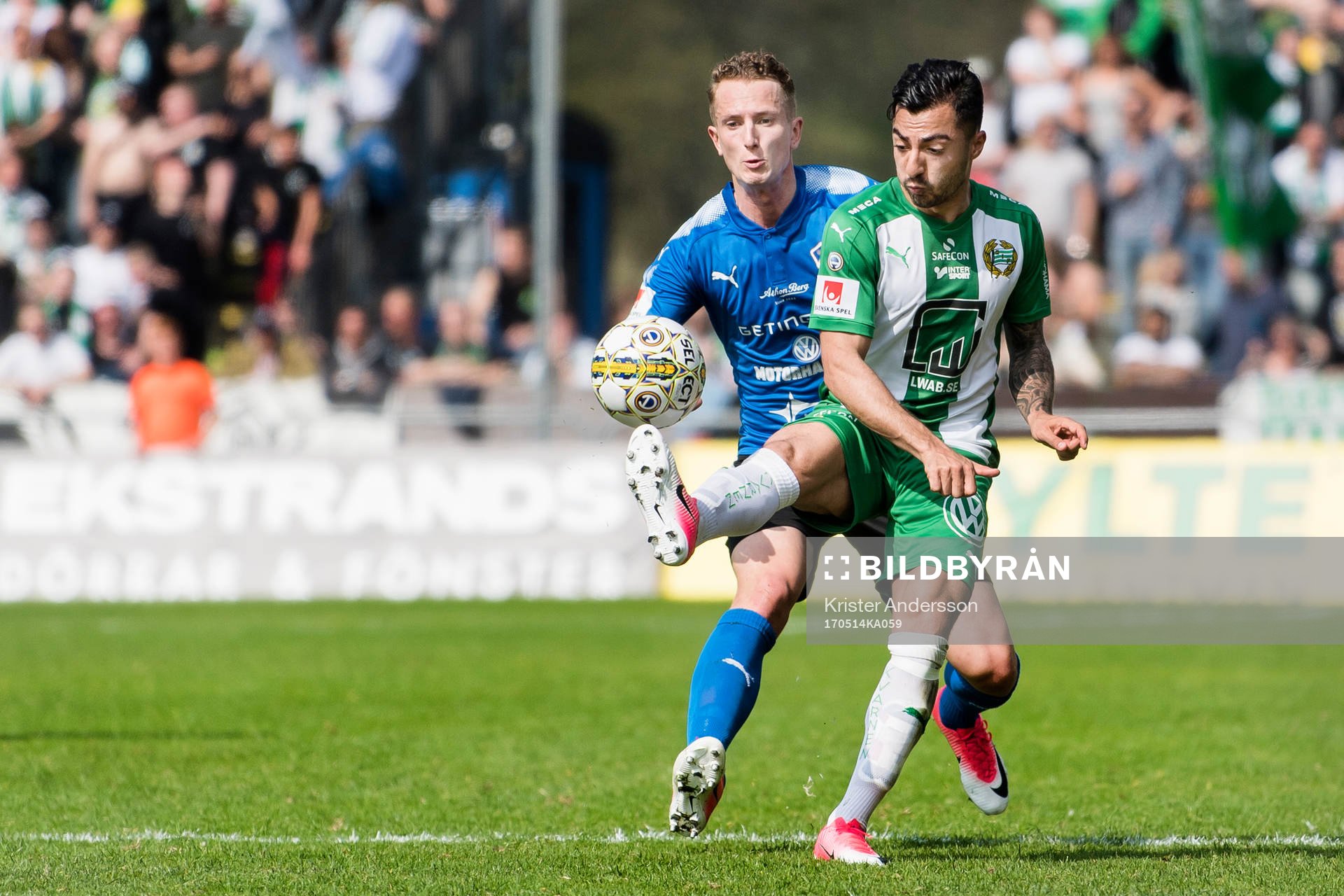 Hammarbys Jiloan Hamad och Halmstads Andreas Bengtsson