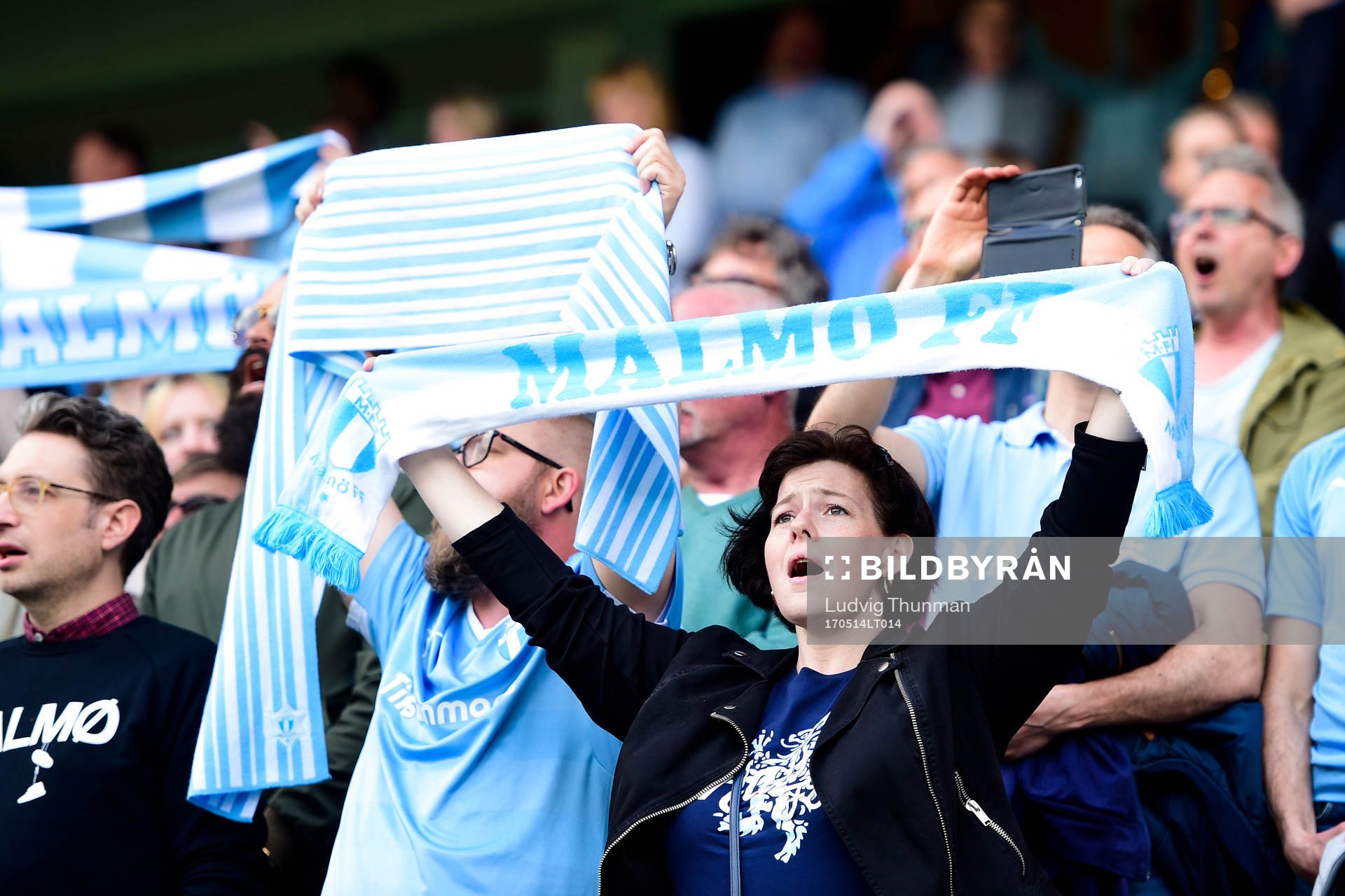 Malmö FFs supportar före  fotbollsmatchen i Allsvenskan