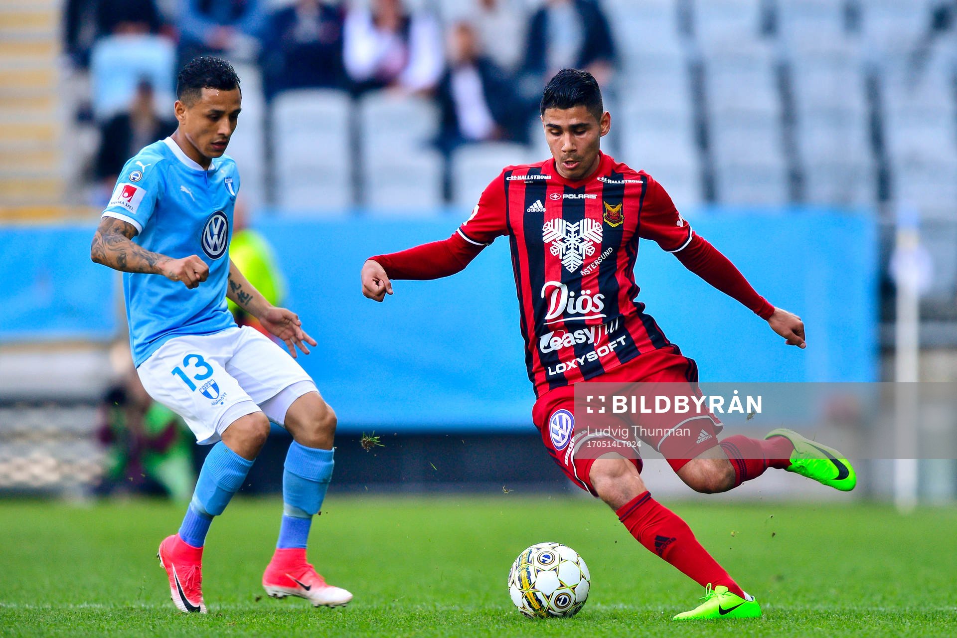 Malmö FFs Yoshimar Yotún och Östersunds Brwa Nouri