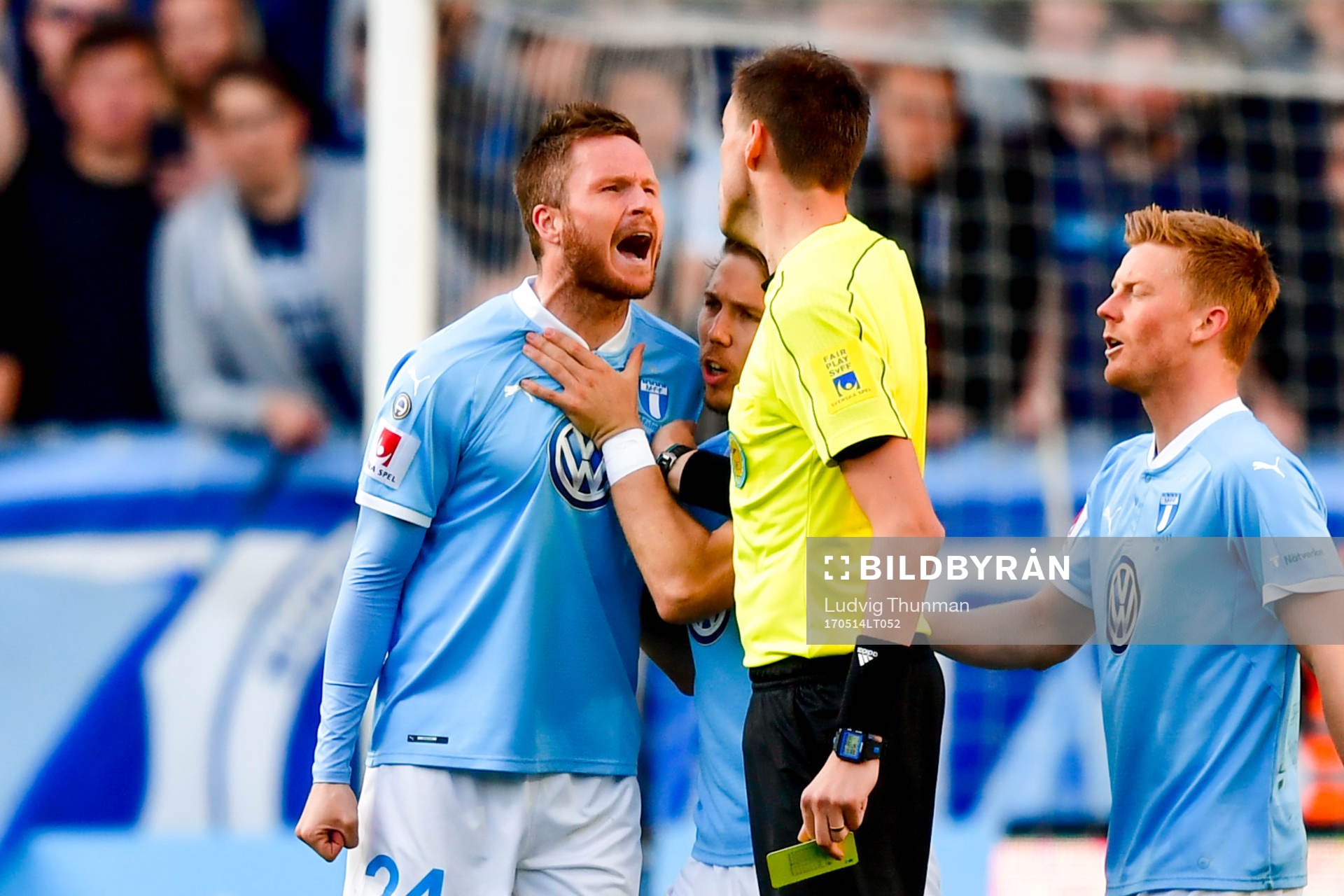 Malmö FFs Lasse Nielsen får en varning