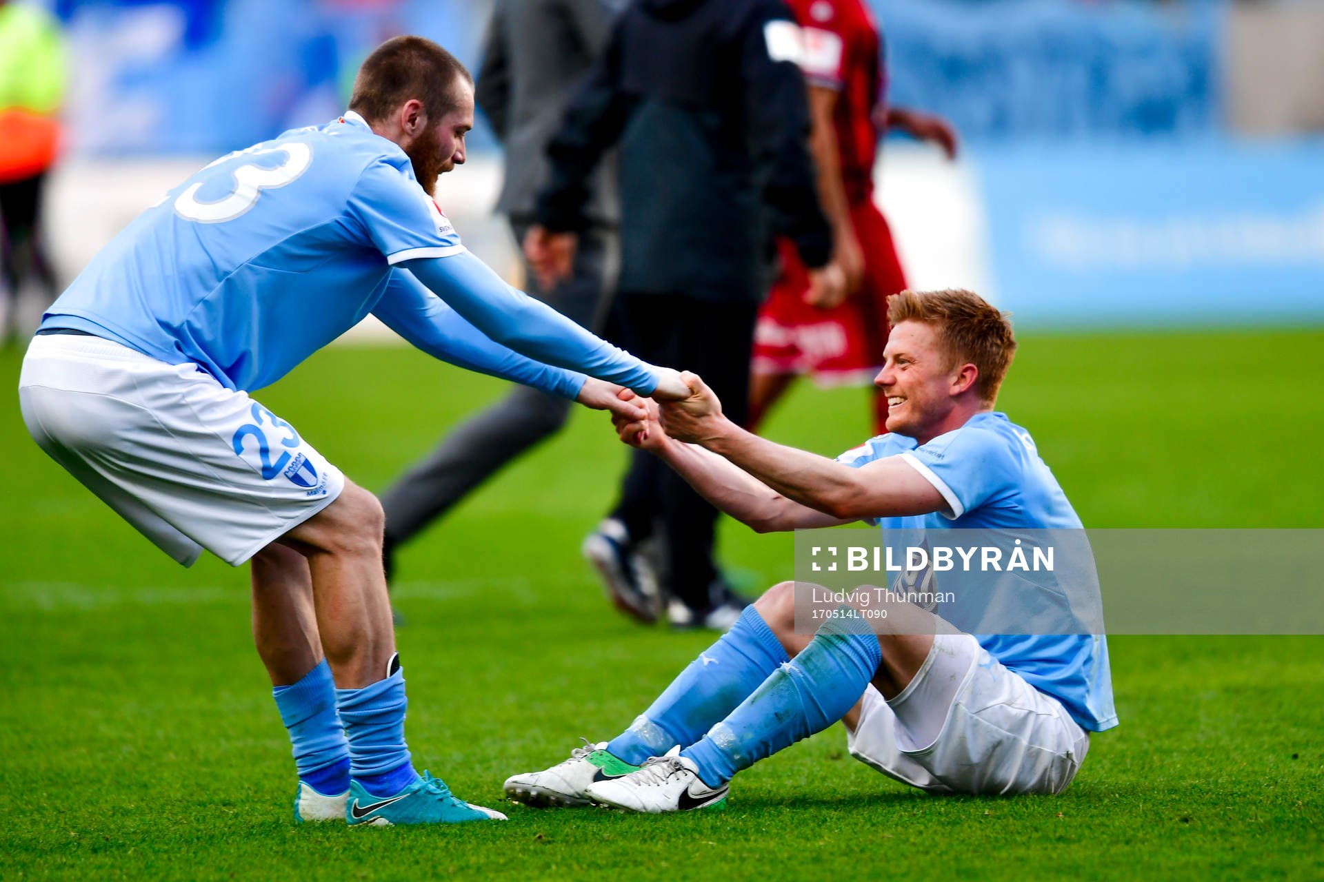 Malmö FFs Jo Inge Berget och Anders Christiansen jublar