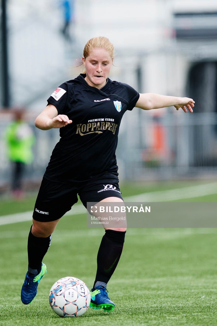 Göteborgs Savannah Levin under fotbollsmatchen i Damallsvenskan mellan Kopparbergs Göteborg FC och Piteå den 14 maj 2017 i Göteborg.