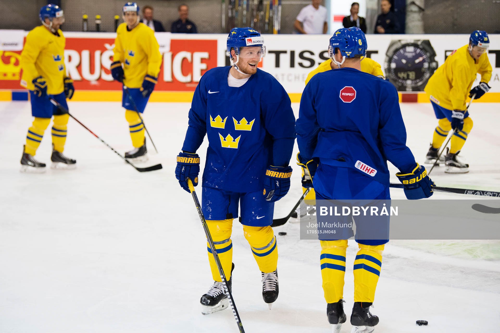 Gabriel Landeskog på Sveriges ishockeylandslags träning