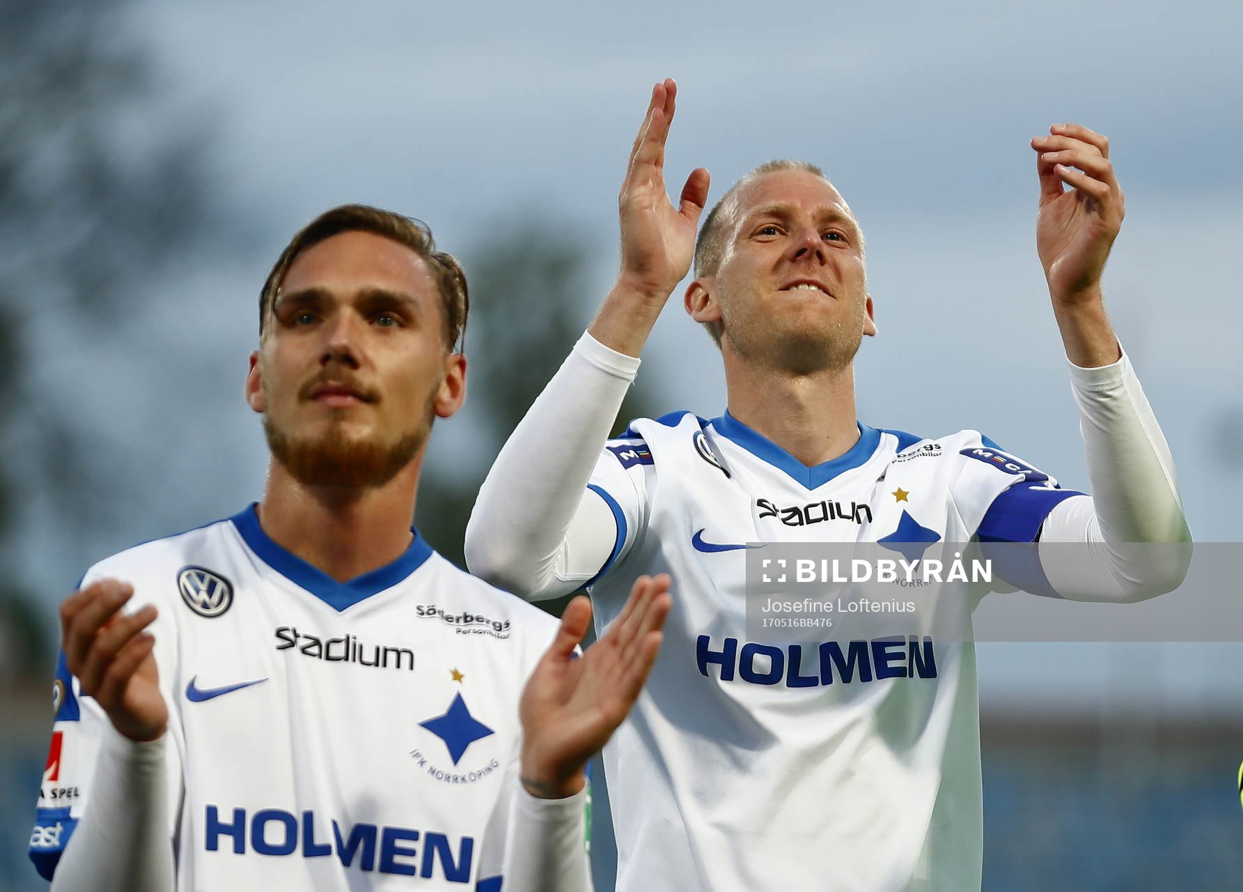 Norrköpings Linus Wahlqvist och Andreas Johansson jublar