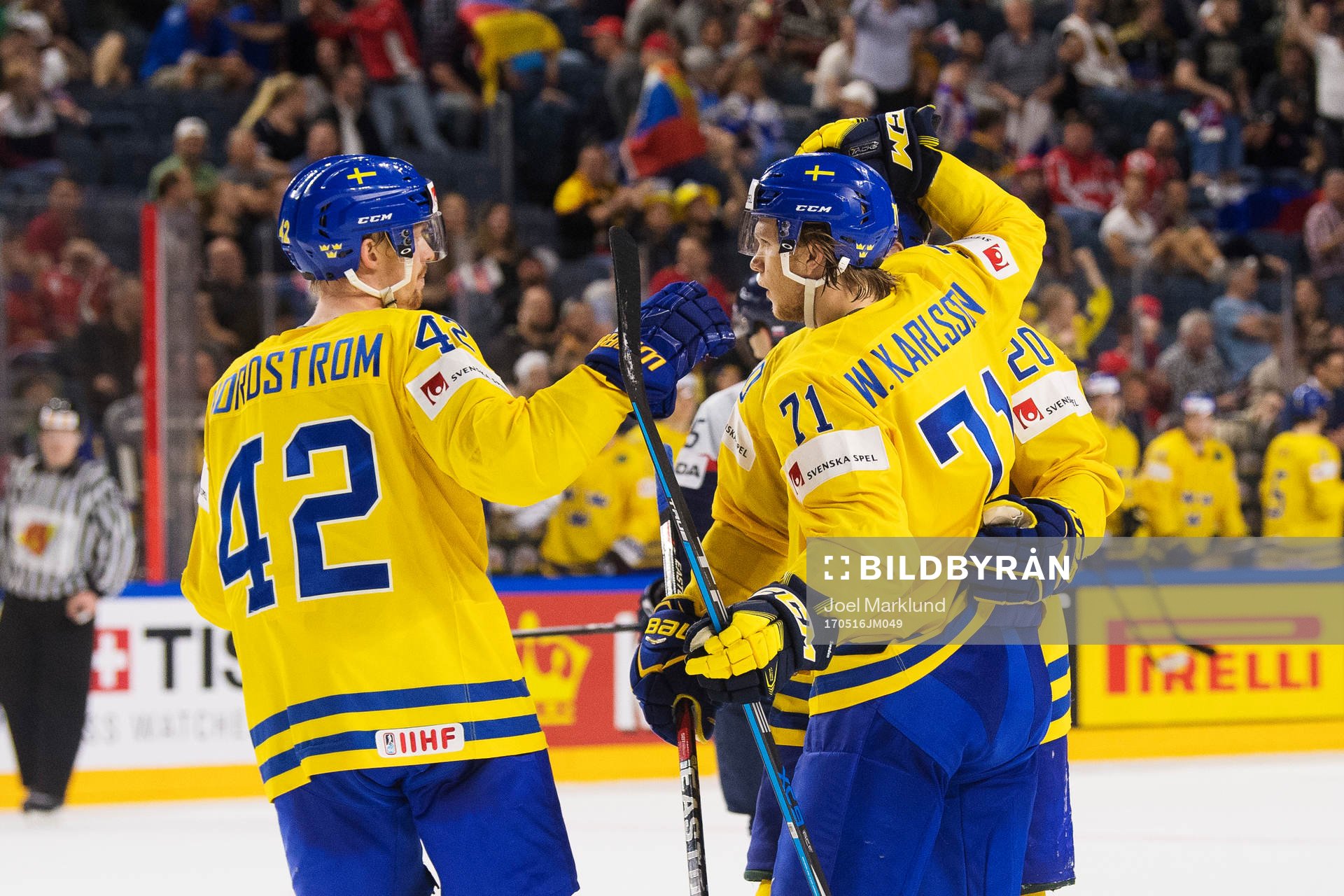 Sveriges Joakim Nordström, William Karlsson och Joel