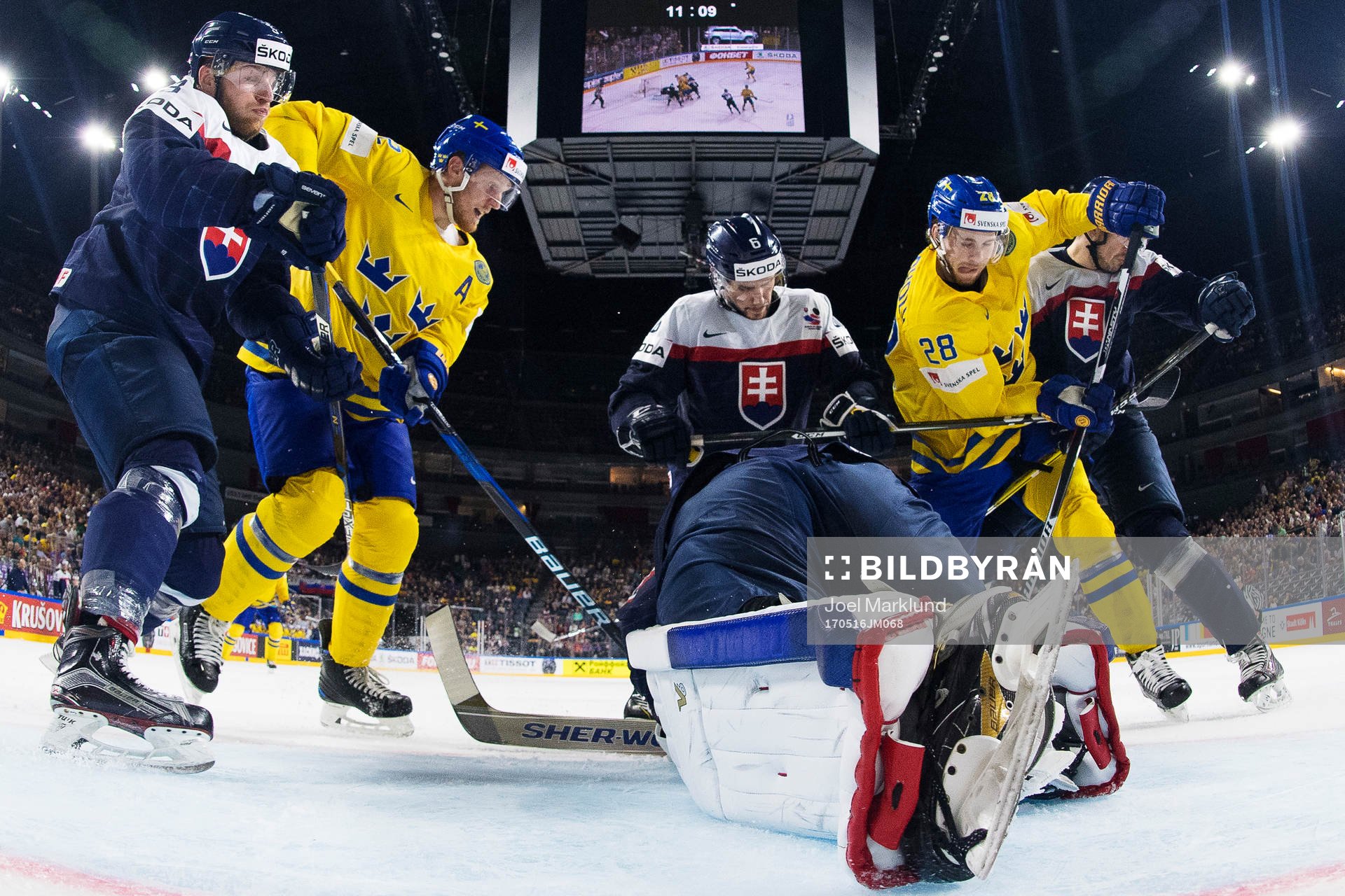 Slovakiens Adam Janosik, Lukas Cingel, målvakt Jaroslav