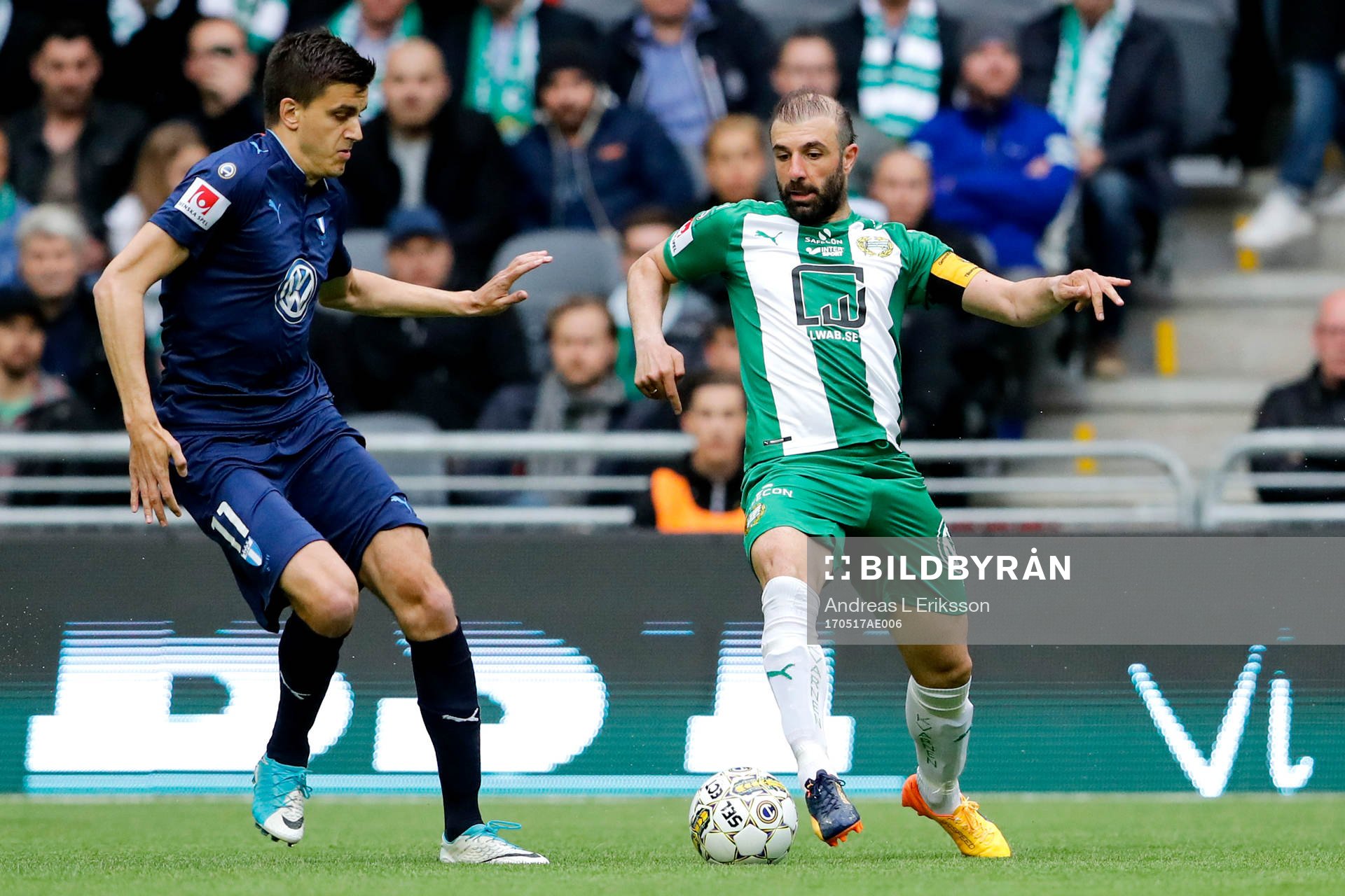 Malmö FFs Alexander Jeremejeff och Hammarbys Kennedy