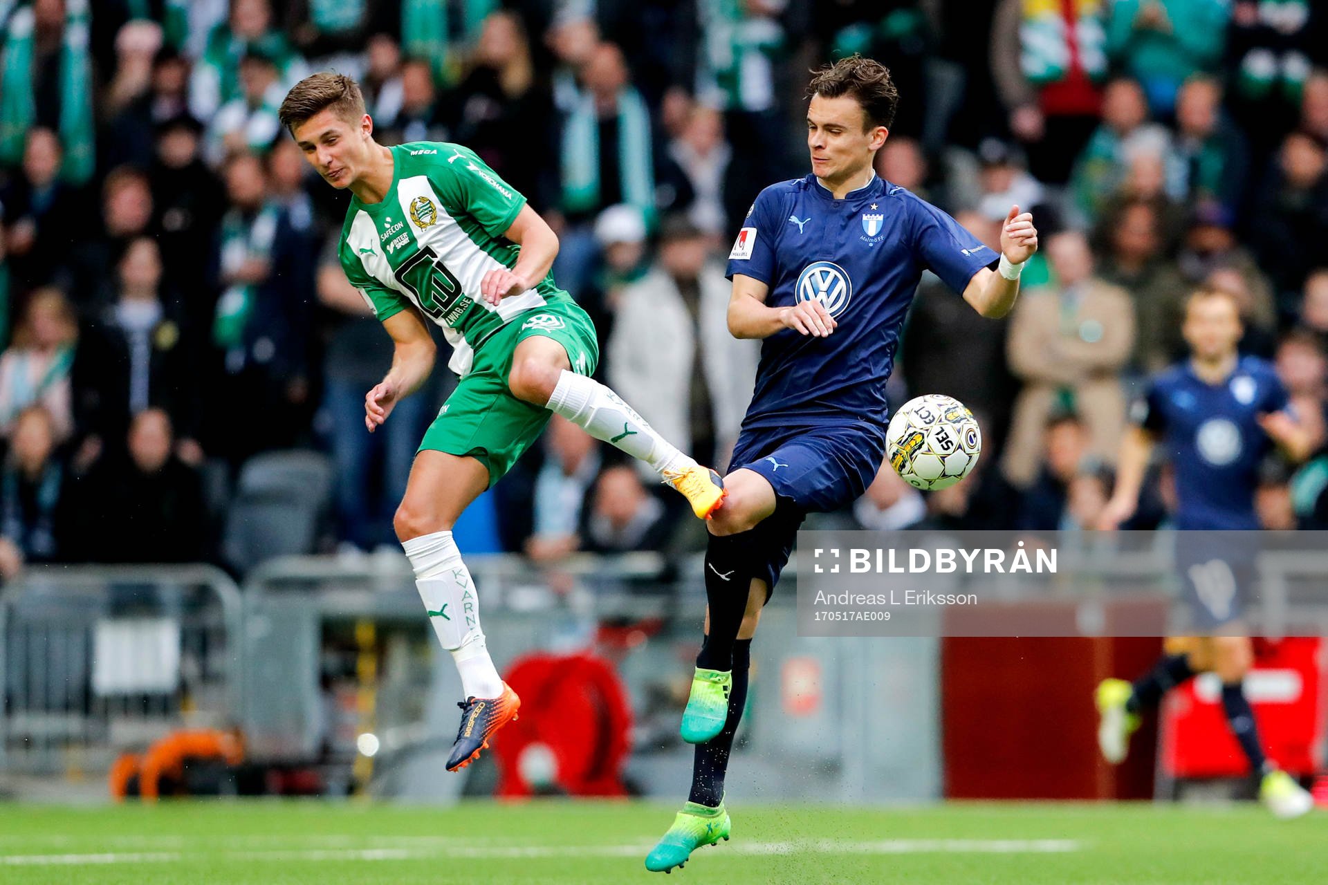 Hammarbys Leo Bengtsson och Malmö FFs Andreas Vindheim