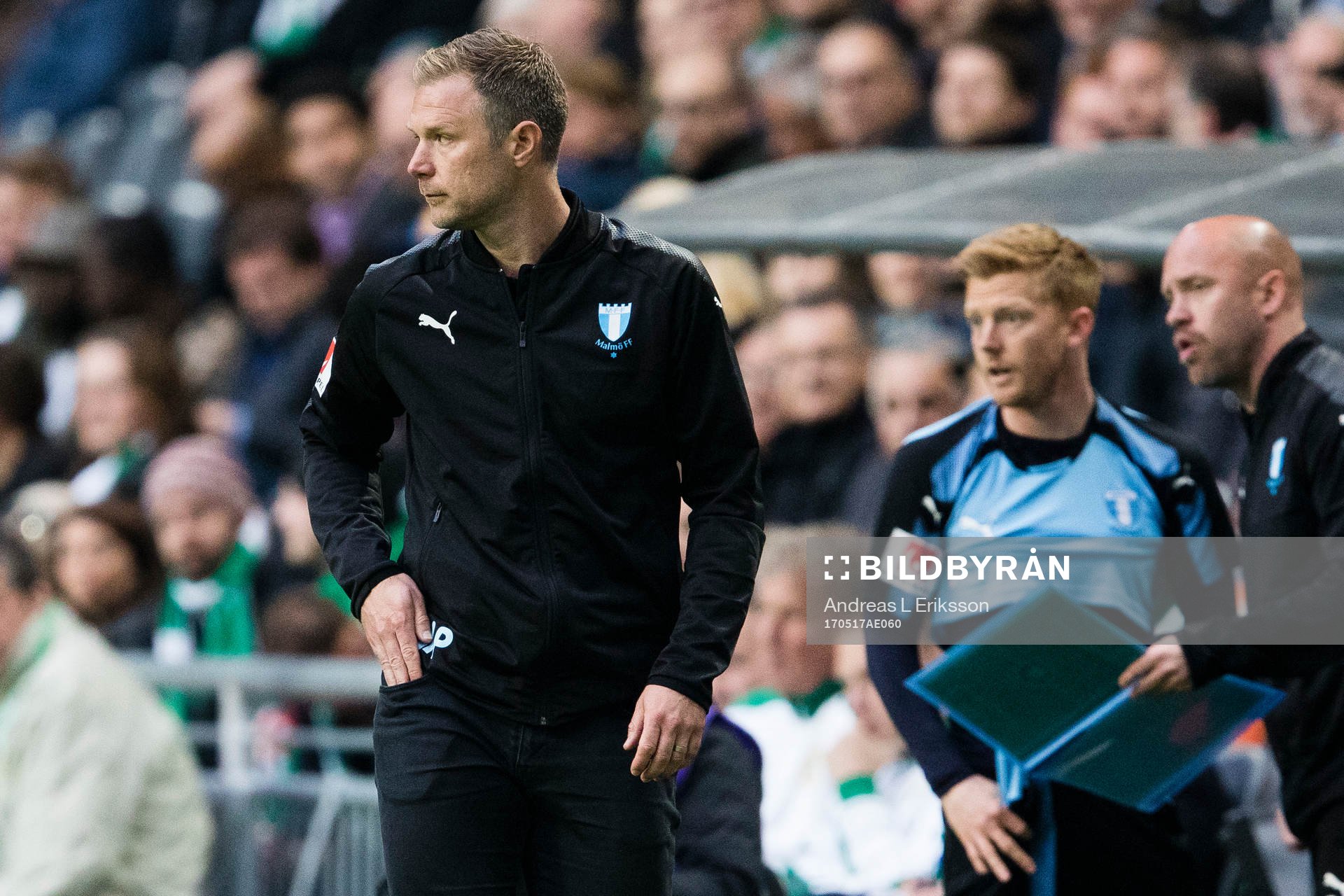 Malmö FFs tränare Magnus Pehrsson och Anders Christiansen