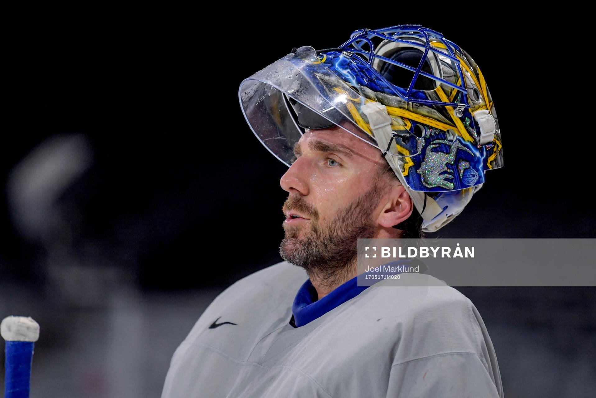 målvakt Henrik Lundqvist på Sveriges ishockeylandslags