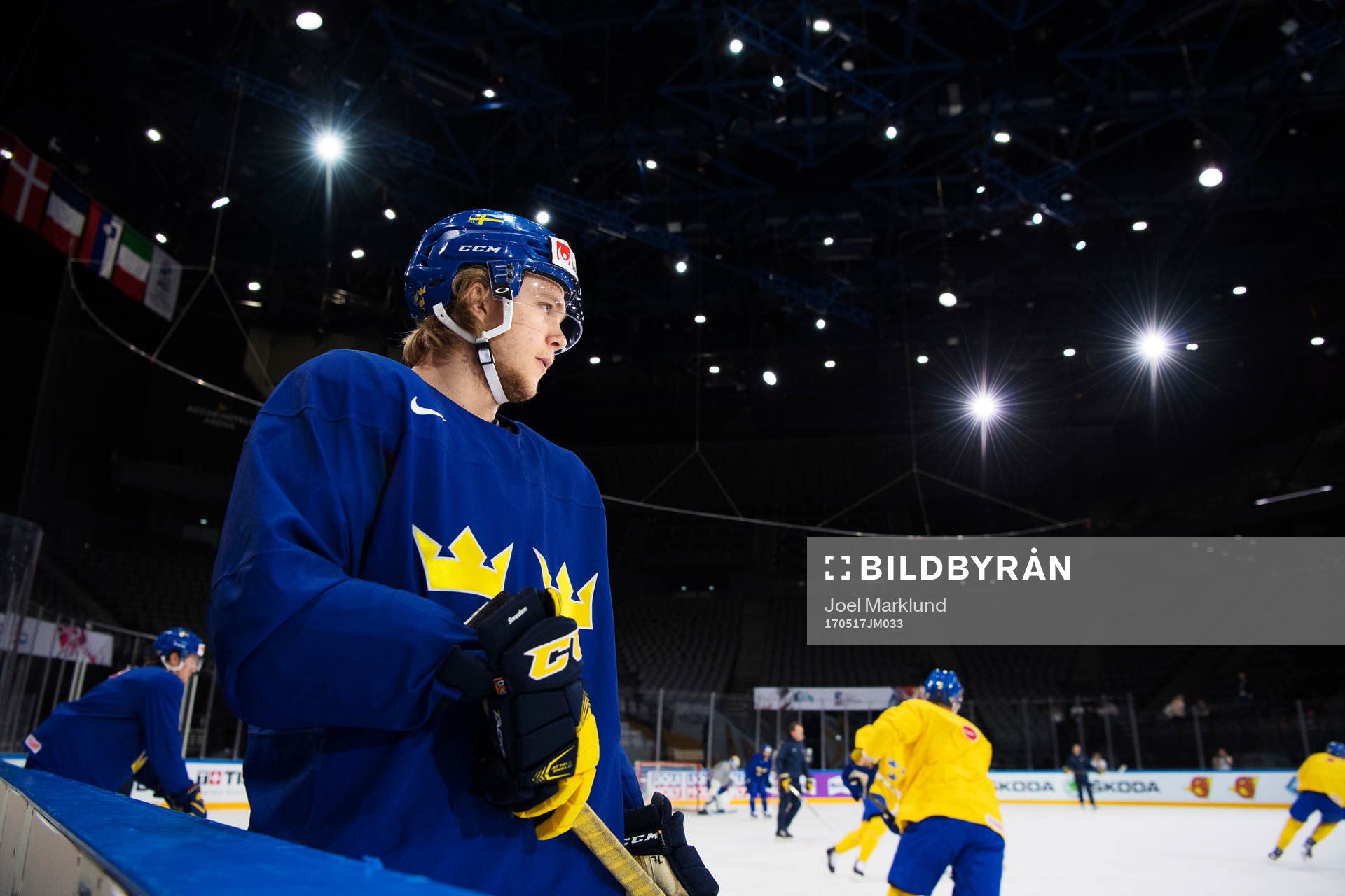 William Karlsson på Sveriges ishockeylandslags träning