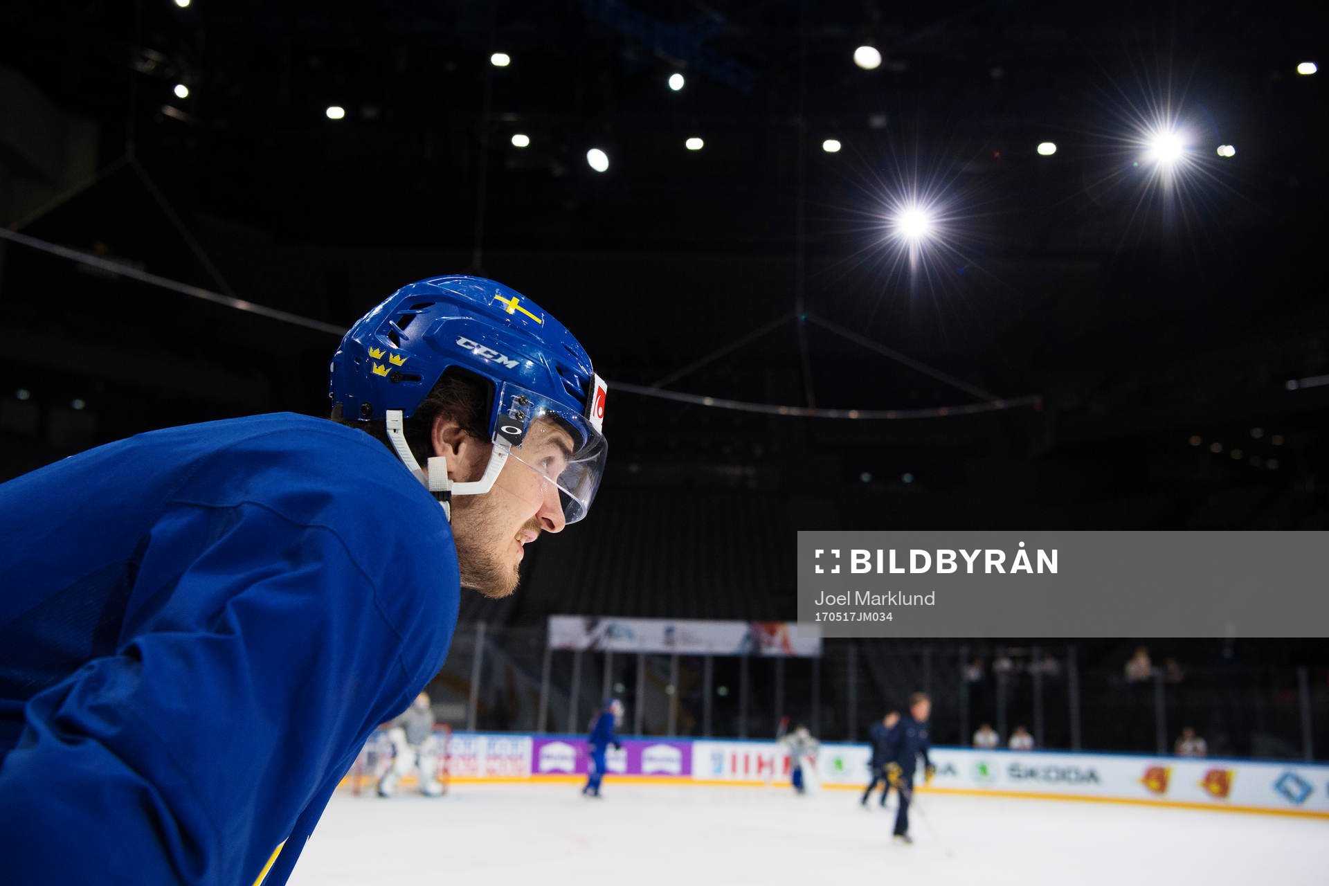 Dennis Everberg på Sveriges ishockeylandslags träning