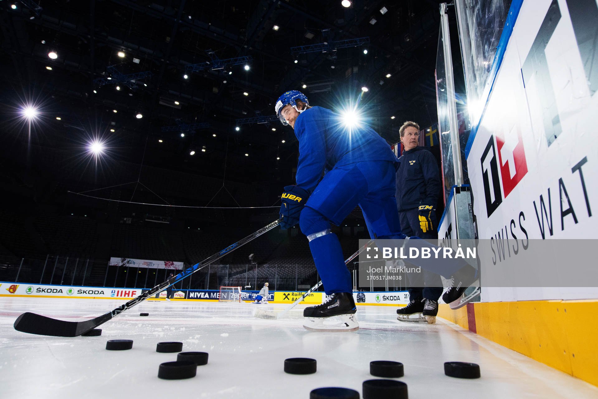 Victor Hedman på Sveriges ishockeylandslags träning