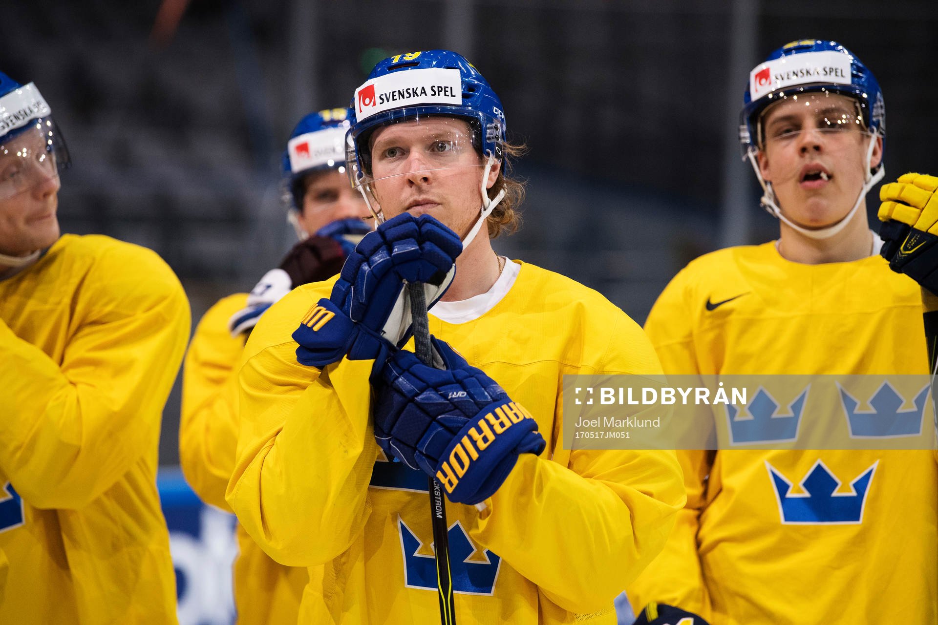 Nicklas Bäckström på Sveriges ishockeylandslags träning